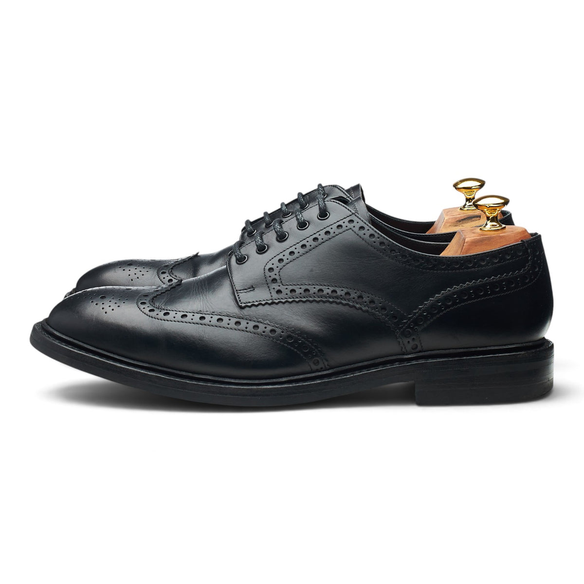 1880 'Chester' Black Leather Derby Brogues UK 11 F