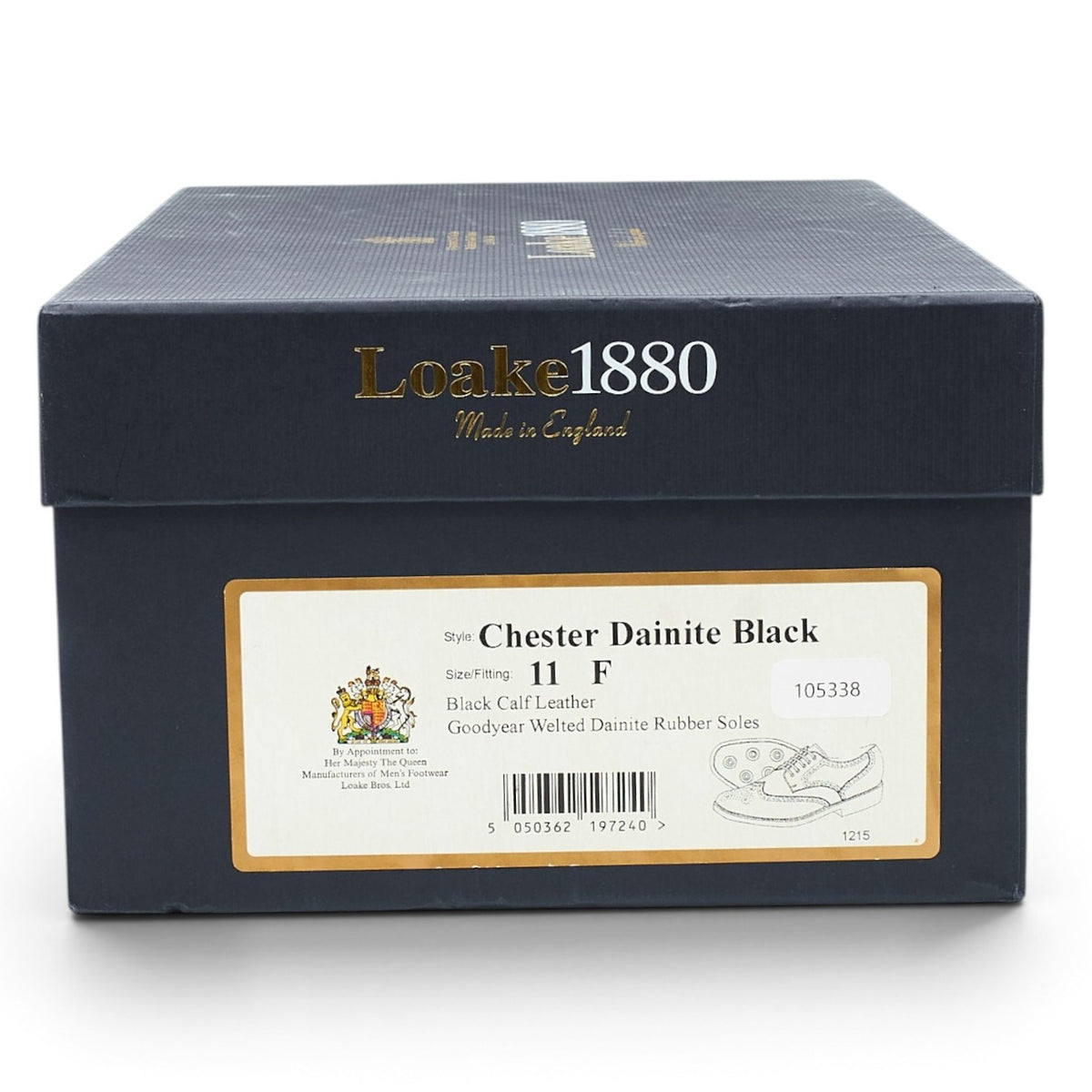 1880 'Chester' Black Leather Derby Brogues UK 11 F