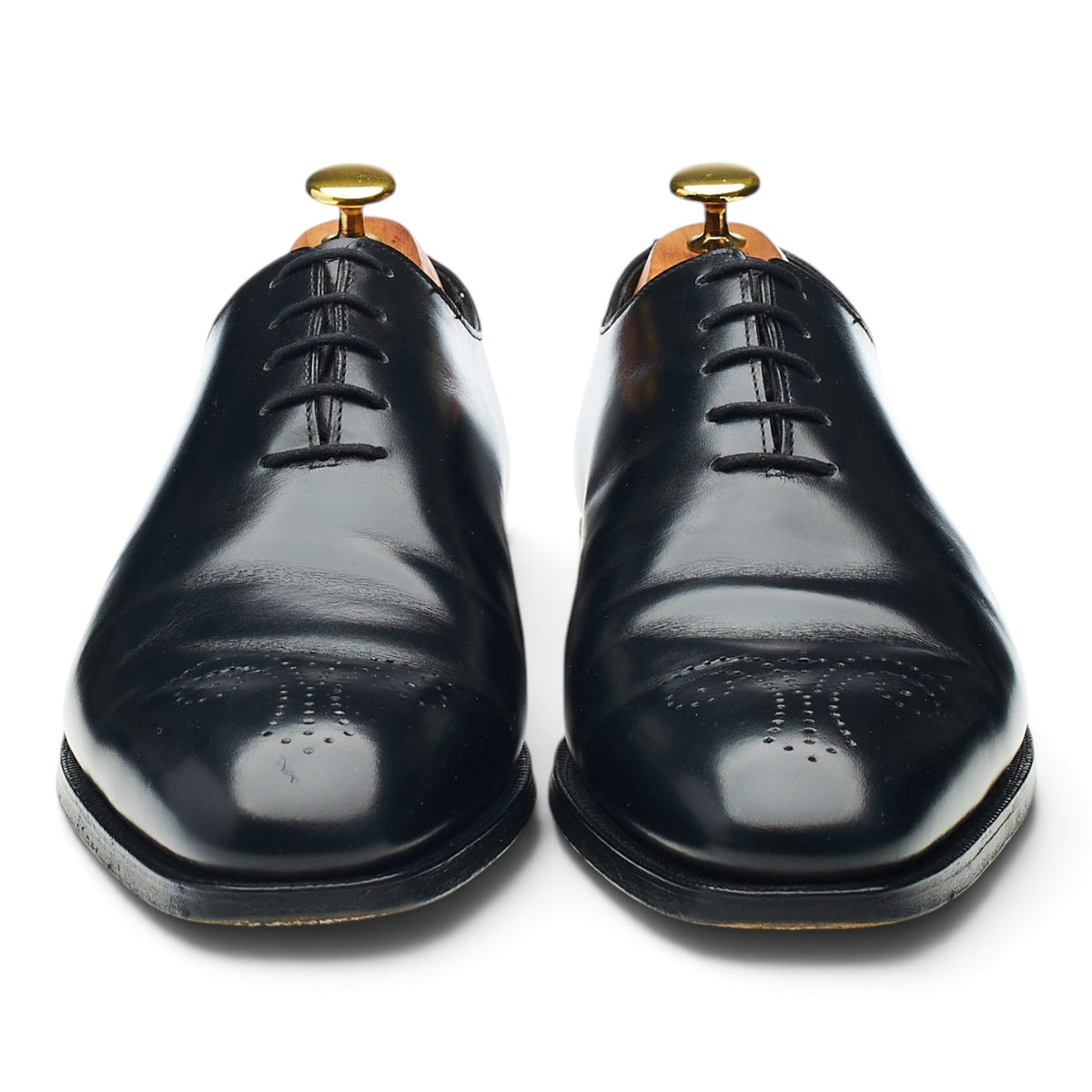 'Weymouth' Black Leather Wholecut Oxford UK 8 E