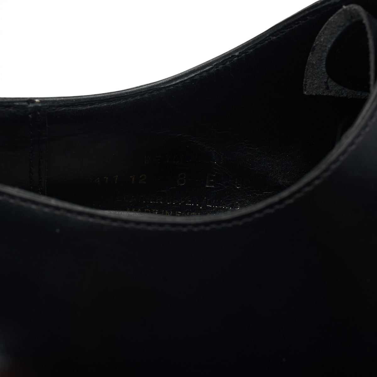 'Weymouth' Black Leather Wholecut Oxford UK 8 E