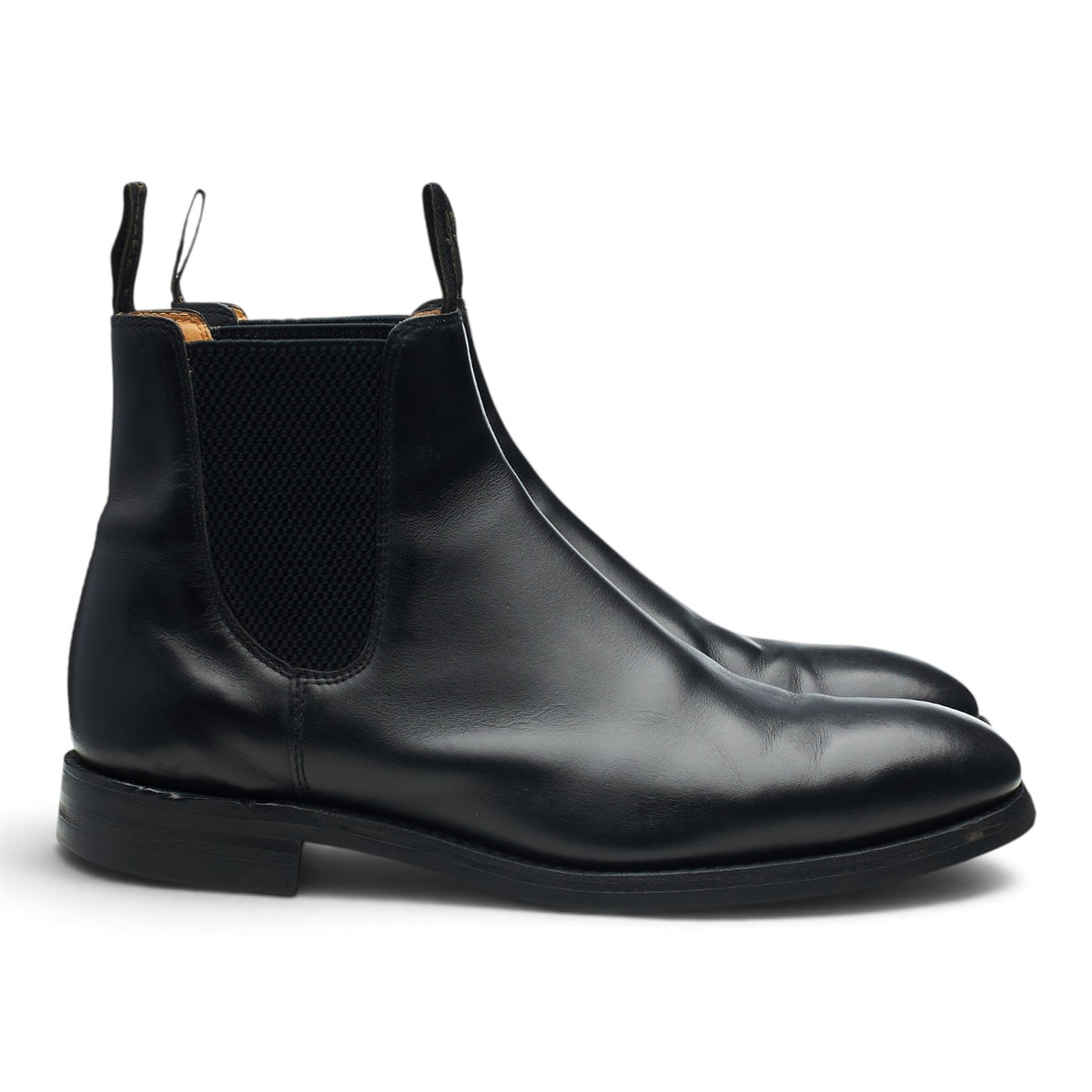 1880 'Chatsworth' Black Leather Chelsea Boots UK 9 G