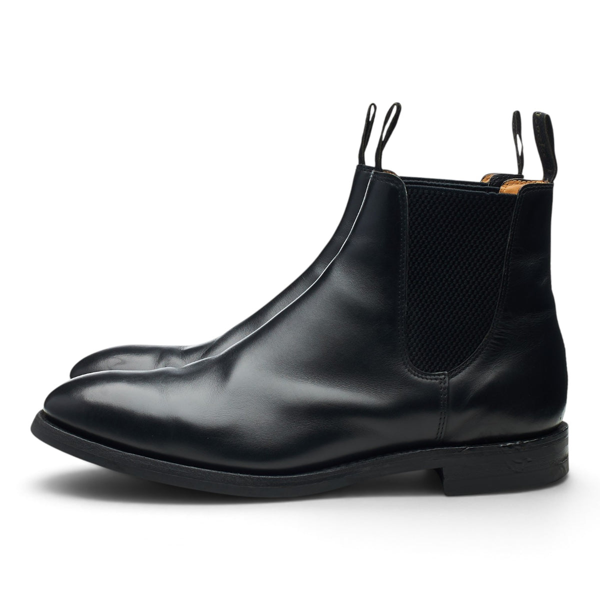 1880 'Chatsworth' Black Leather Chelsea Boots UK 9 G