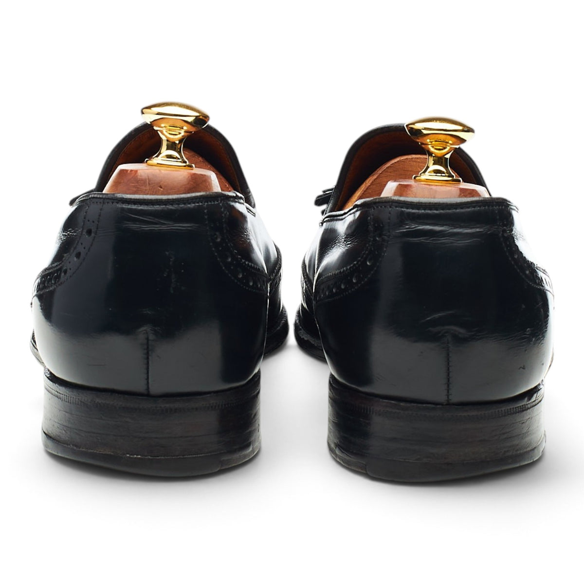 'Madison' Black Leather Brogue Tassel Loafers UK 10.5 D