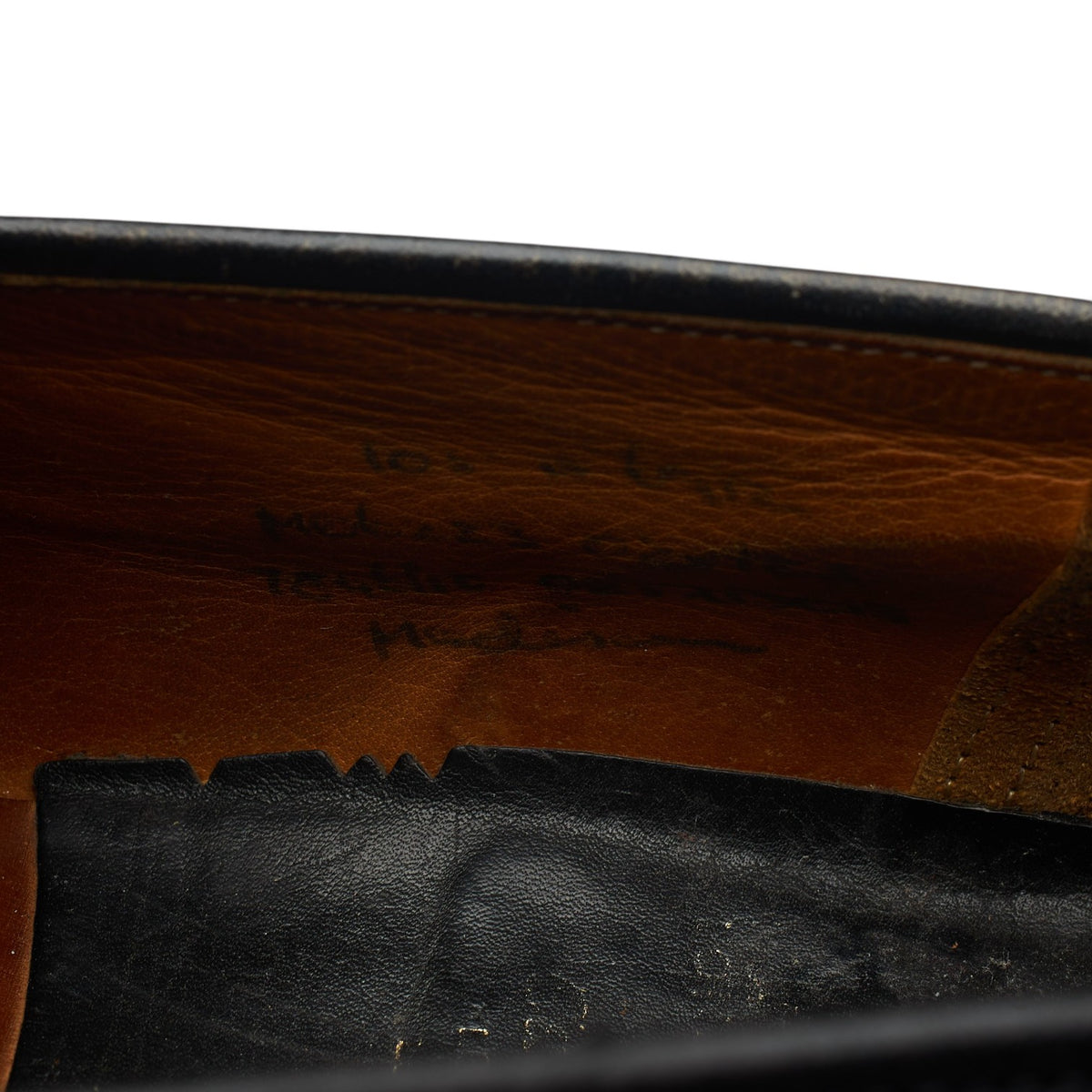 'Madison' Black Leather Brogue Tassel Loafers UK 10.5 D