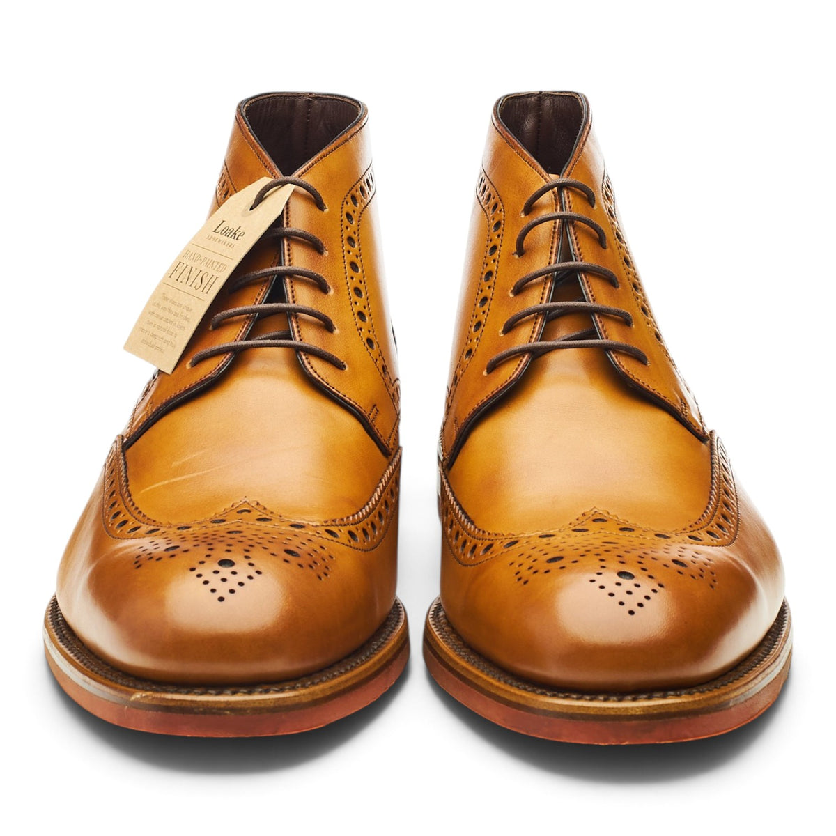 1880 'Reading' Tan Brown Leather Brogue Chukka Boots UK 11 F