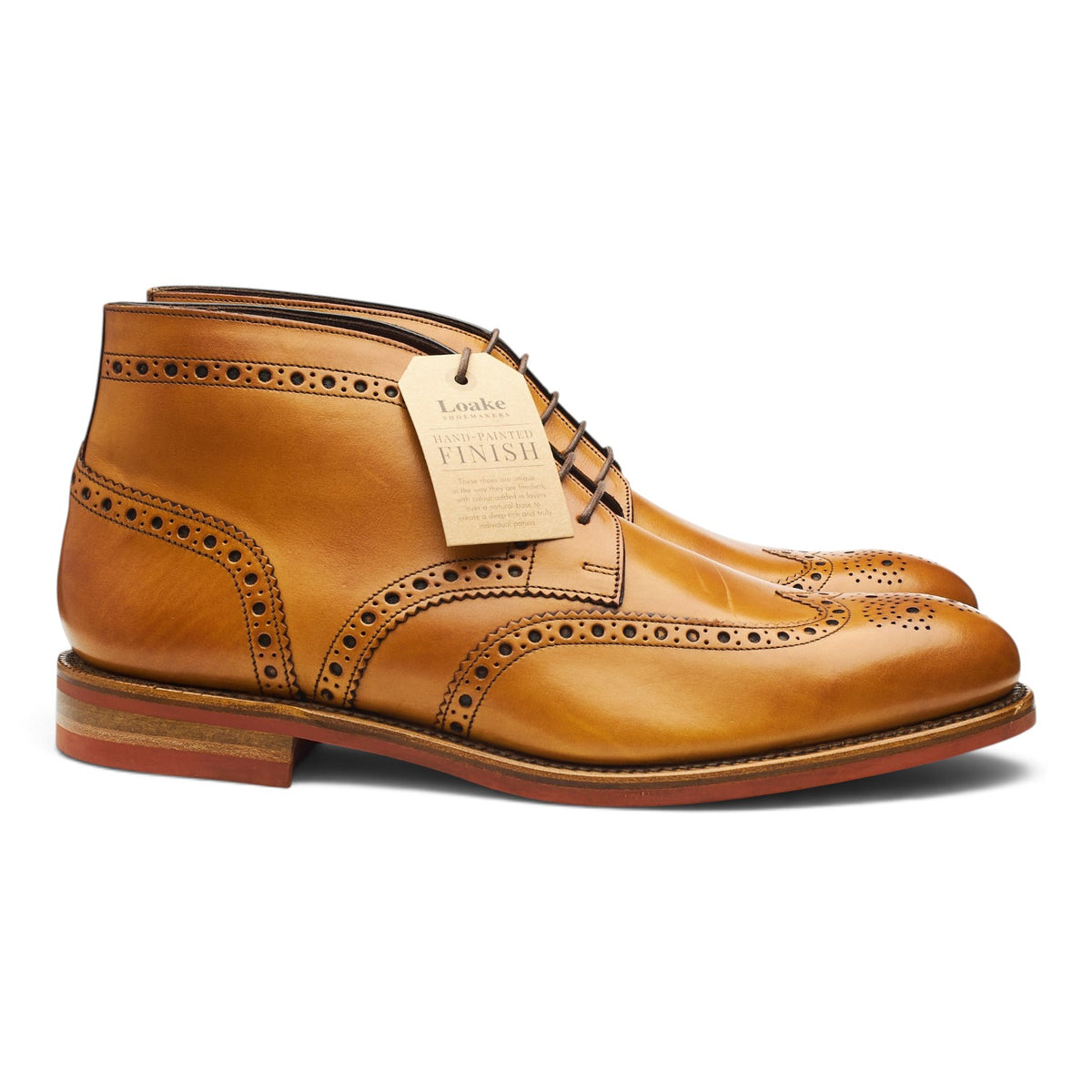 1880 'Reading' Tan Brown Leather Brogue Chukka Boots UK 11 F