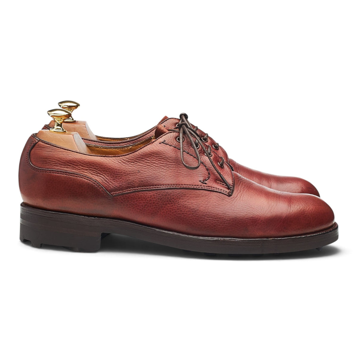 Holland & Holland Tan Brown Grain Leather Derby UK 9.5 E