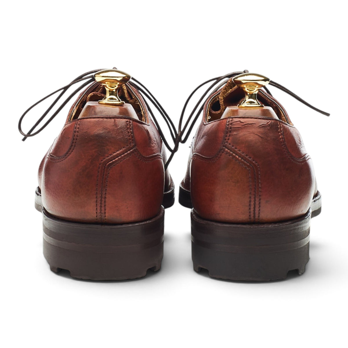Holland & Holland Tan Brown Grain Leather Derby UK 9.5 E