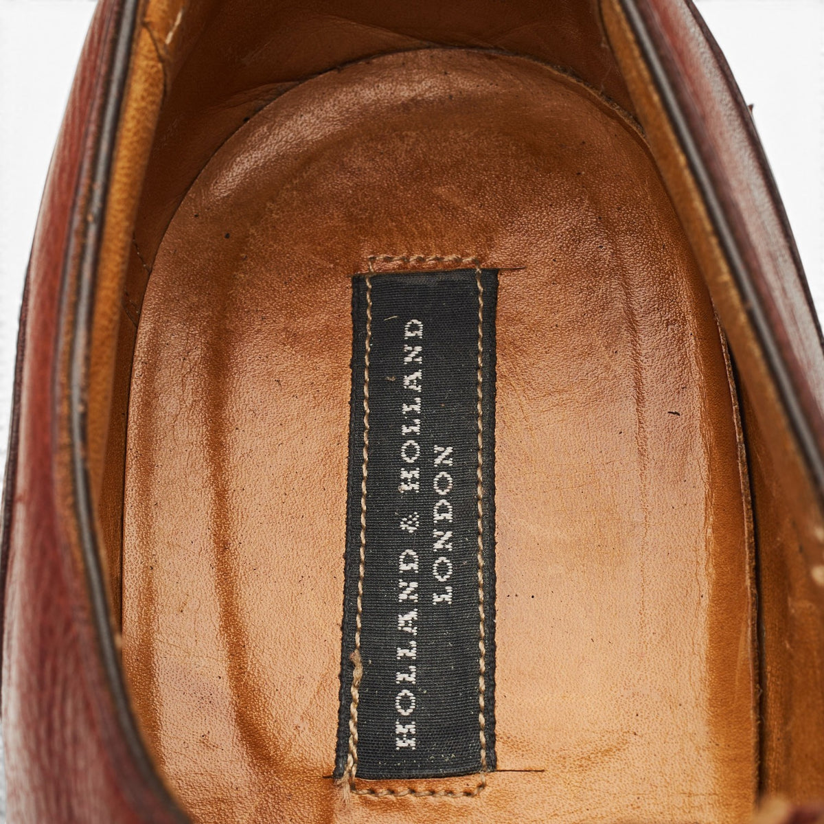 Holland & Holland Tan Brown Grain Leather Derby UK 9.5 E