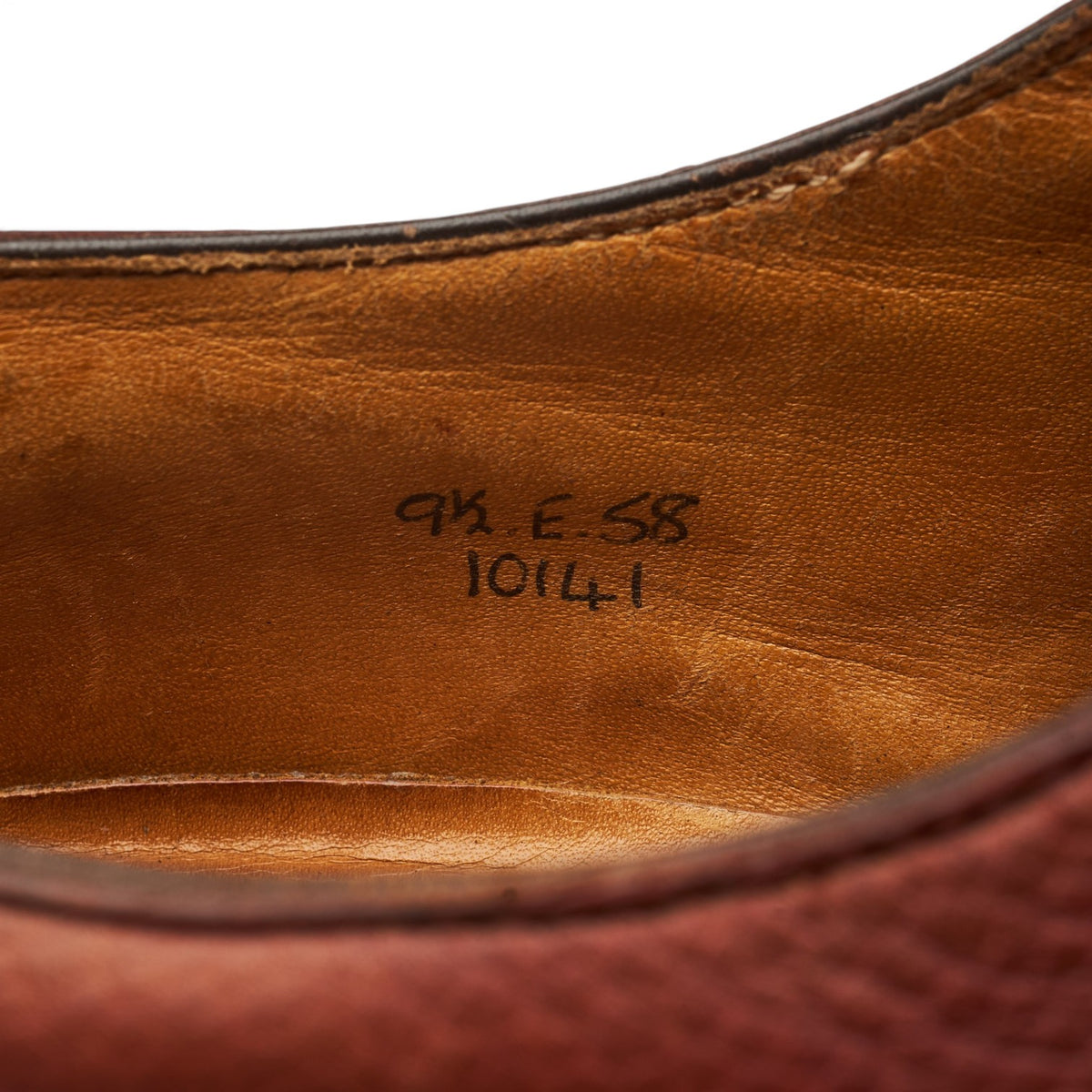 Holland & Holland Tan Brown Grain Leather Derby UK 9.5 E