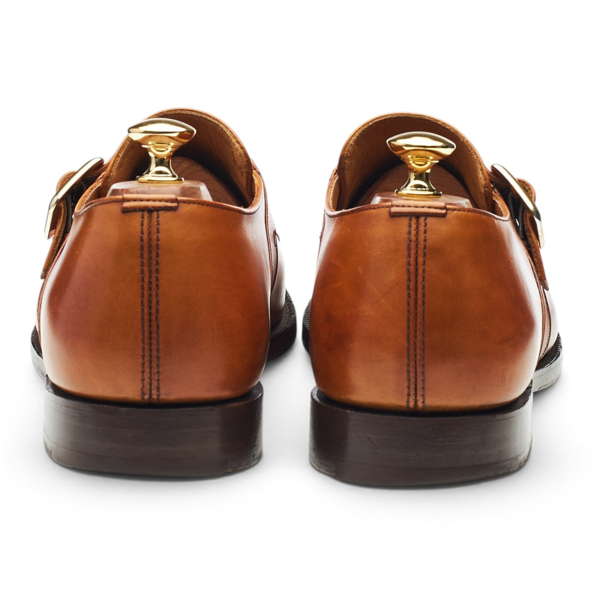 'Sydney' Tan Brown Leather Single Monk Strap UK 10 F