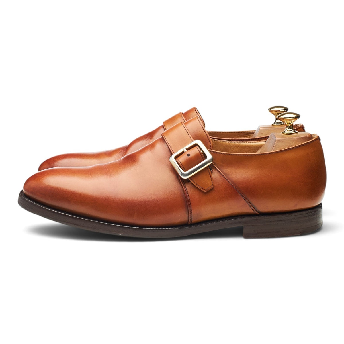 'Sydney' Tan Brown Leather Single Monk Strap UK 10 F
