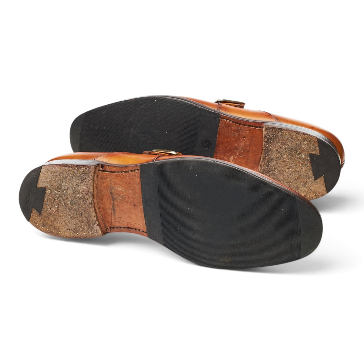 'Sydney' Tan Brown Leather Single Monk Strap UK 10 F