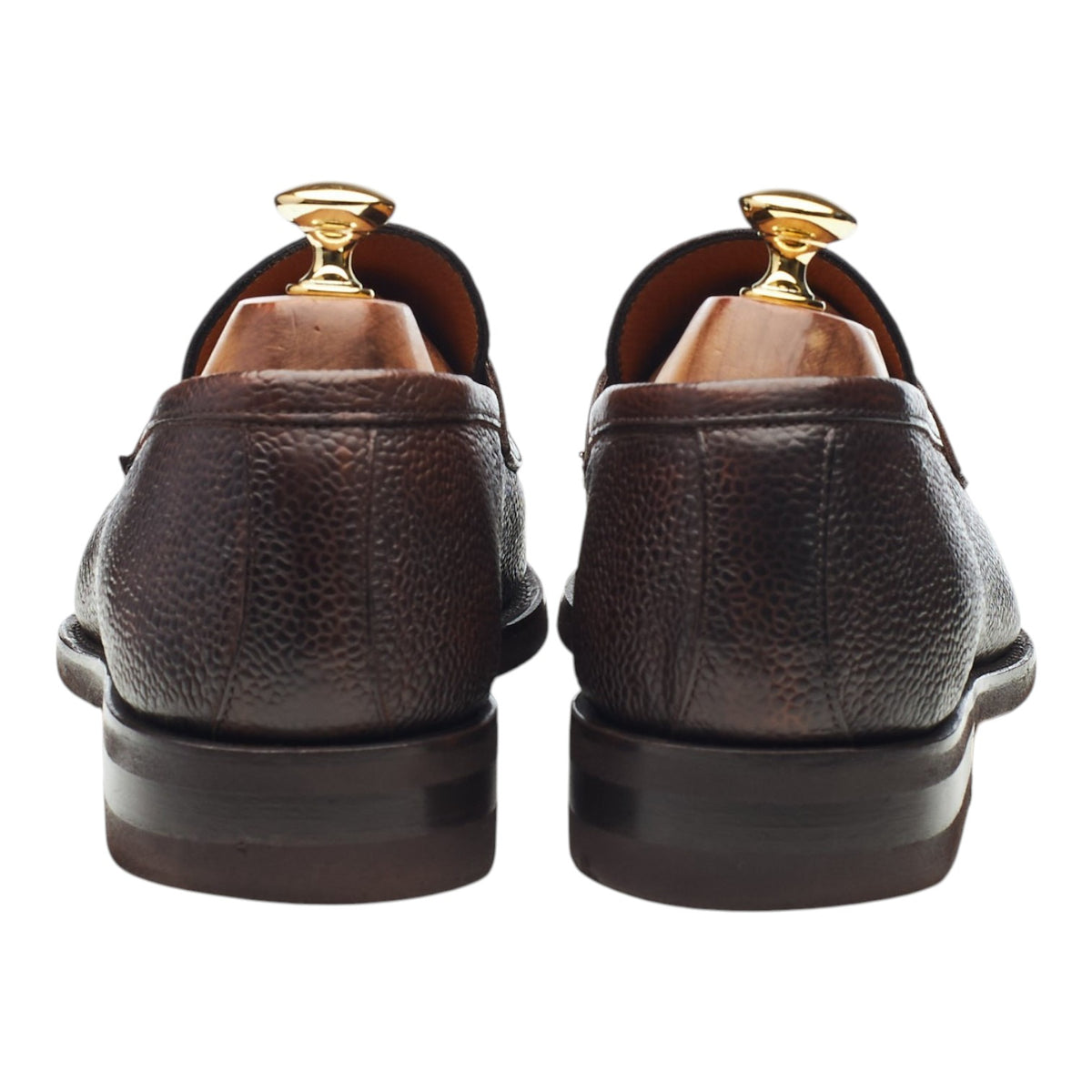 'Principe' Dark Brown Grain Leather Loafers UK 10.5 EU 44.5