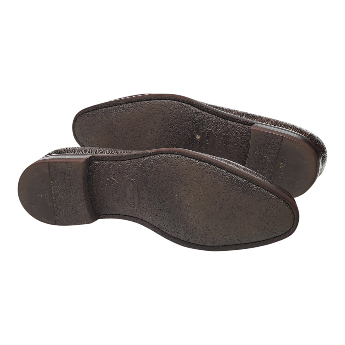 'Principe' Dark Brown Grain Leather Loafers UK 10.5 EU 44.5