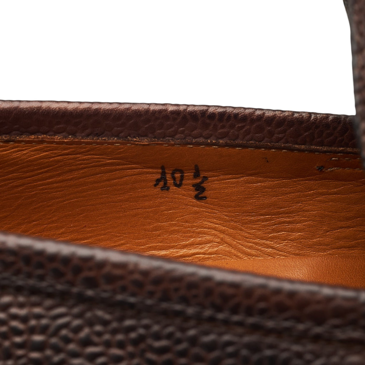 'Principe' Dark Brown Grain Leather Loafers UK 10.5 EU 44.5