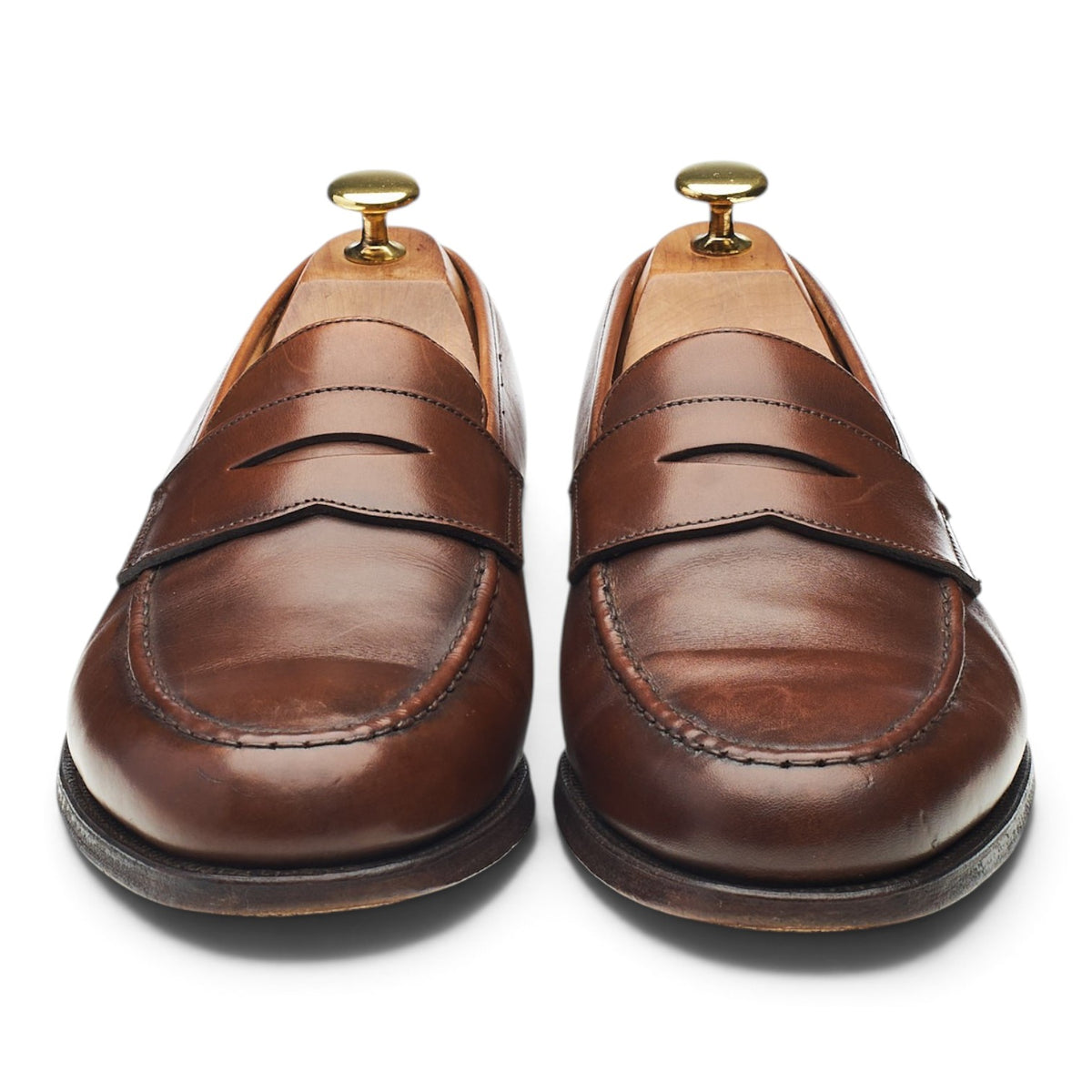 'Boston' Dark Brown Leather Loafers UK 8 E