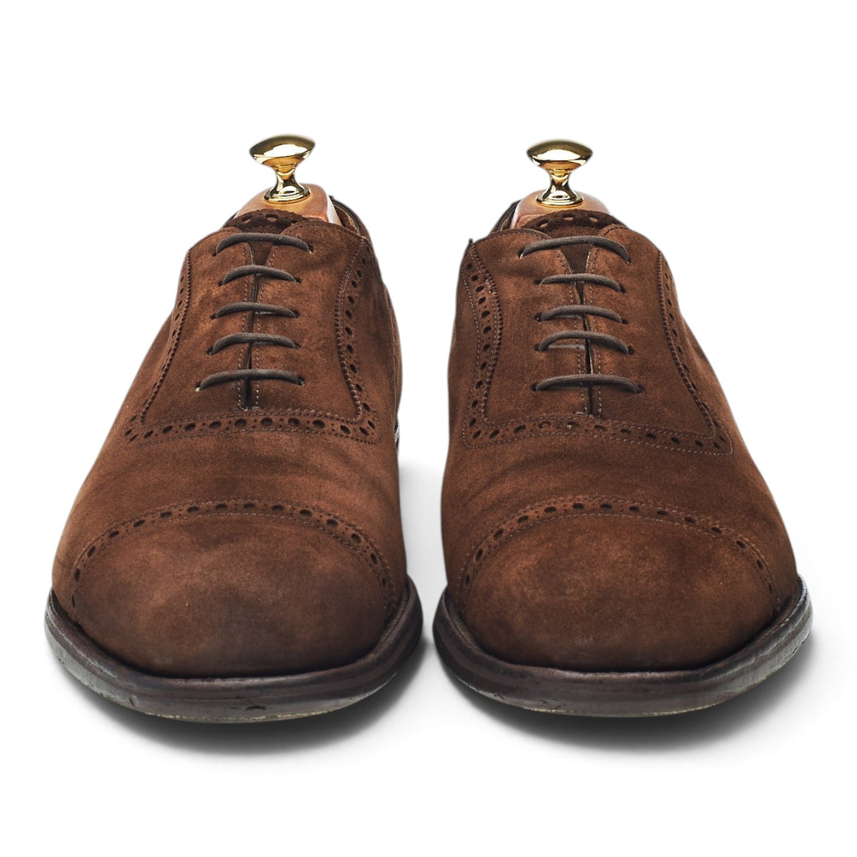 'Canterbury' Dark Brown Suede Oxford Brogues UK 10.5 E