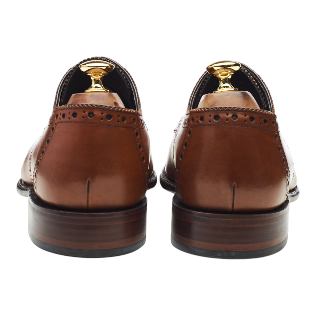 1880 'Byron' Tan Brown Leather Derby Brogues UK 11 F
