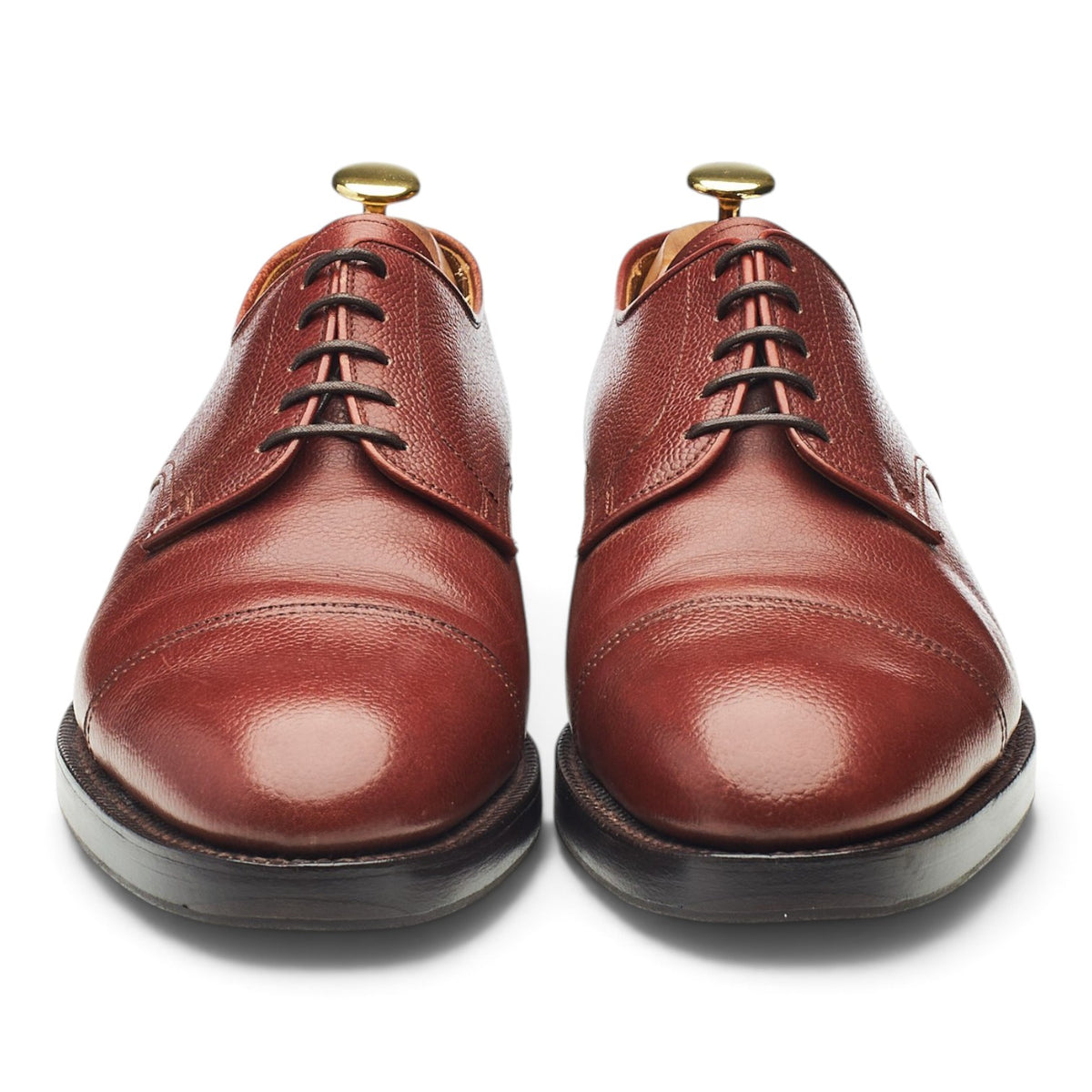 Cordings 'Lingfield' Tan Brown Leather Cap Toe Derby UK 8 E