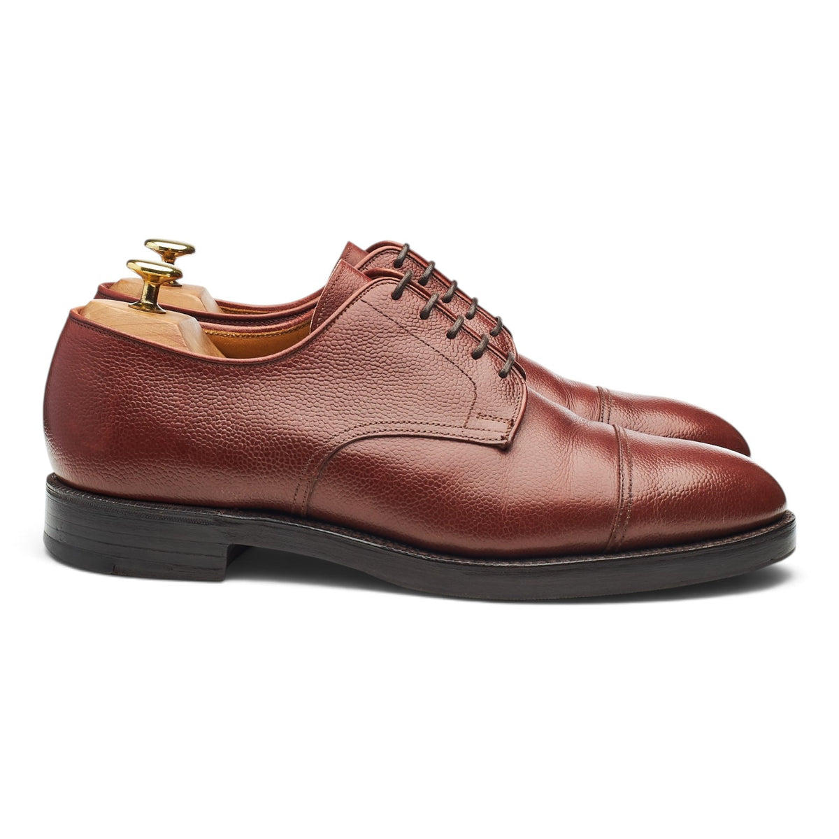 Cordings 'Lingfield' Tan Brown Leather Cap Toe Derby UK 8 E