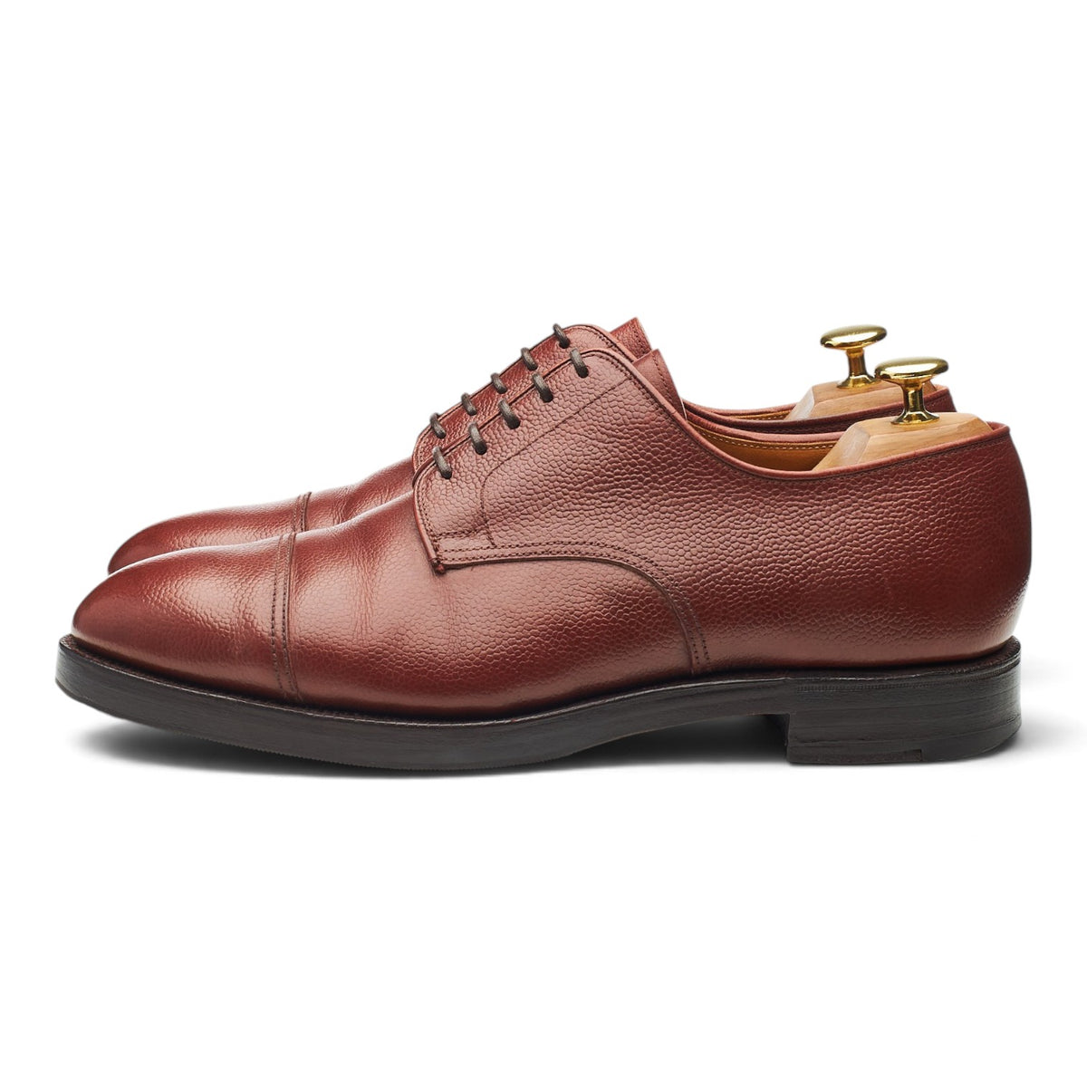 Cordings 'Lingfield' Tan Brown Leather Cap Toe Derby UK 8 E