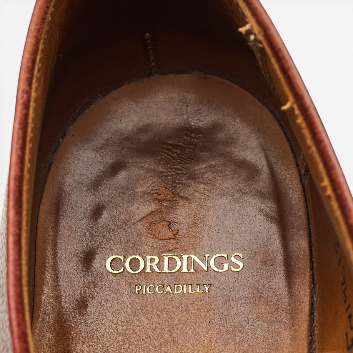 Cordings 'Lingfield' Tan Brown Leather Cap Toe Derby UK 8 E