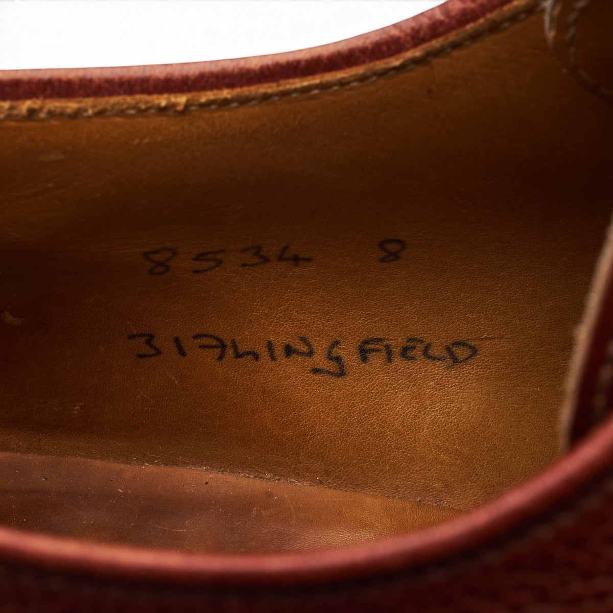 Cordings 'Lingfield' Tan Brown Leather Cap Toe Derby UK 8 E