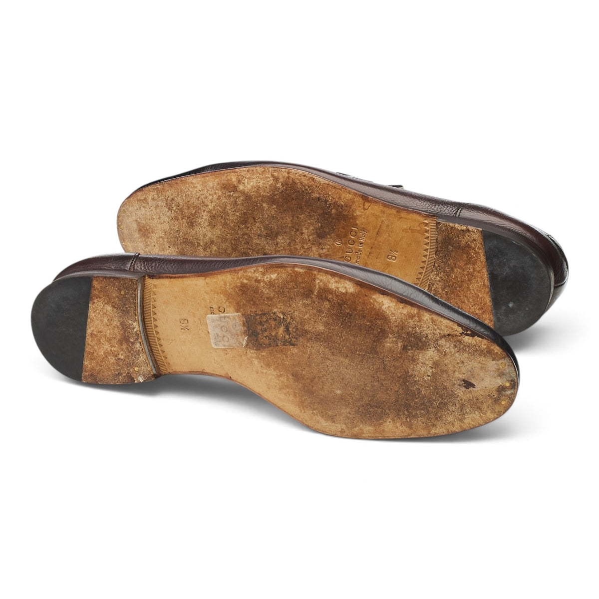 Dark Brown Grain Leather Horsebit Loafers UK 8.5