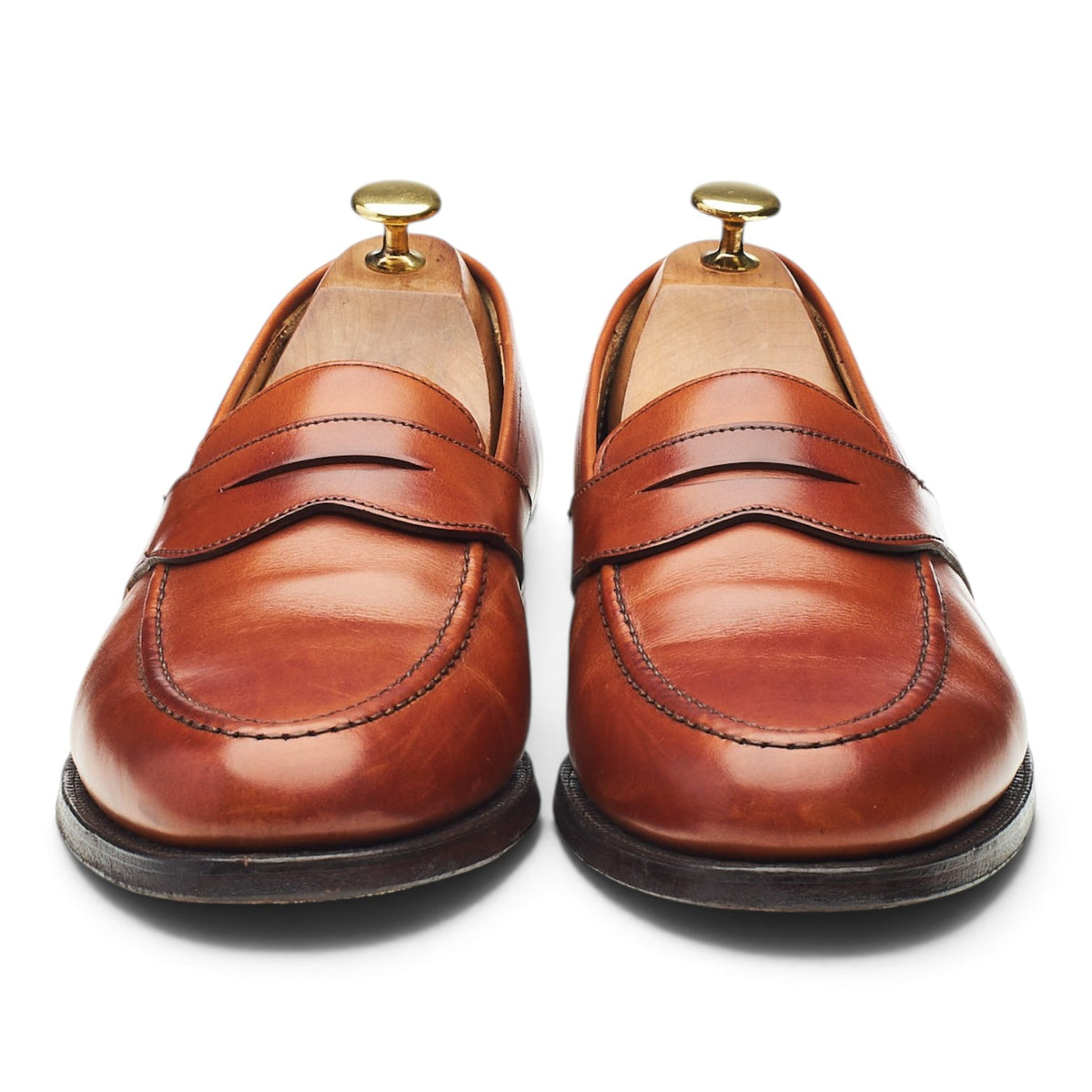 Peal & Co. Tan Brown Leather Loafers UK 8.5 US 9.5 D