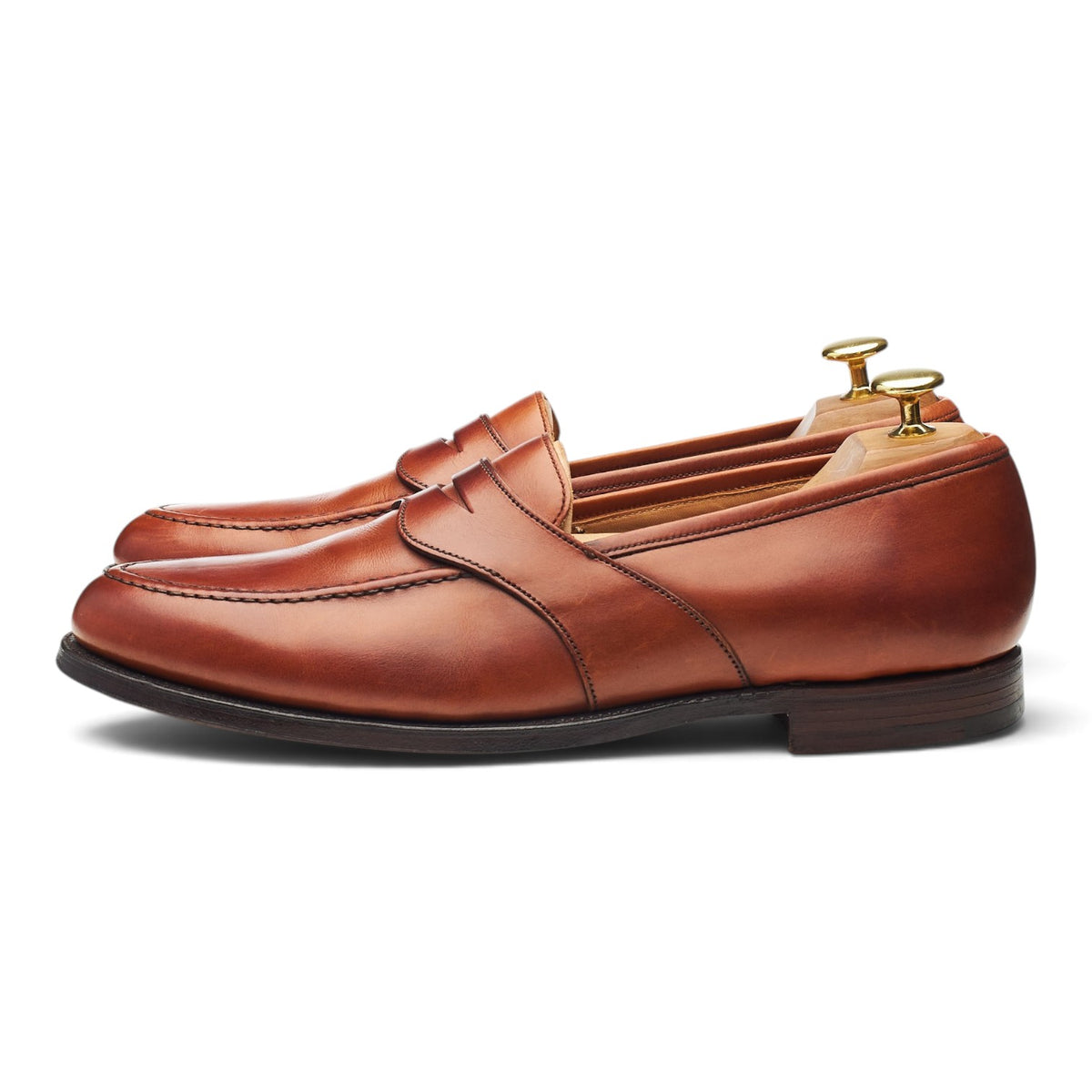 Peal & Co. Tan Brown Leather Loafers UK 8.5 US 9.5 D