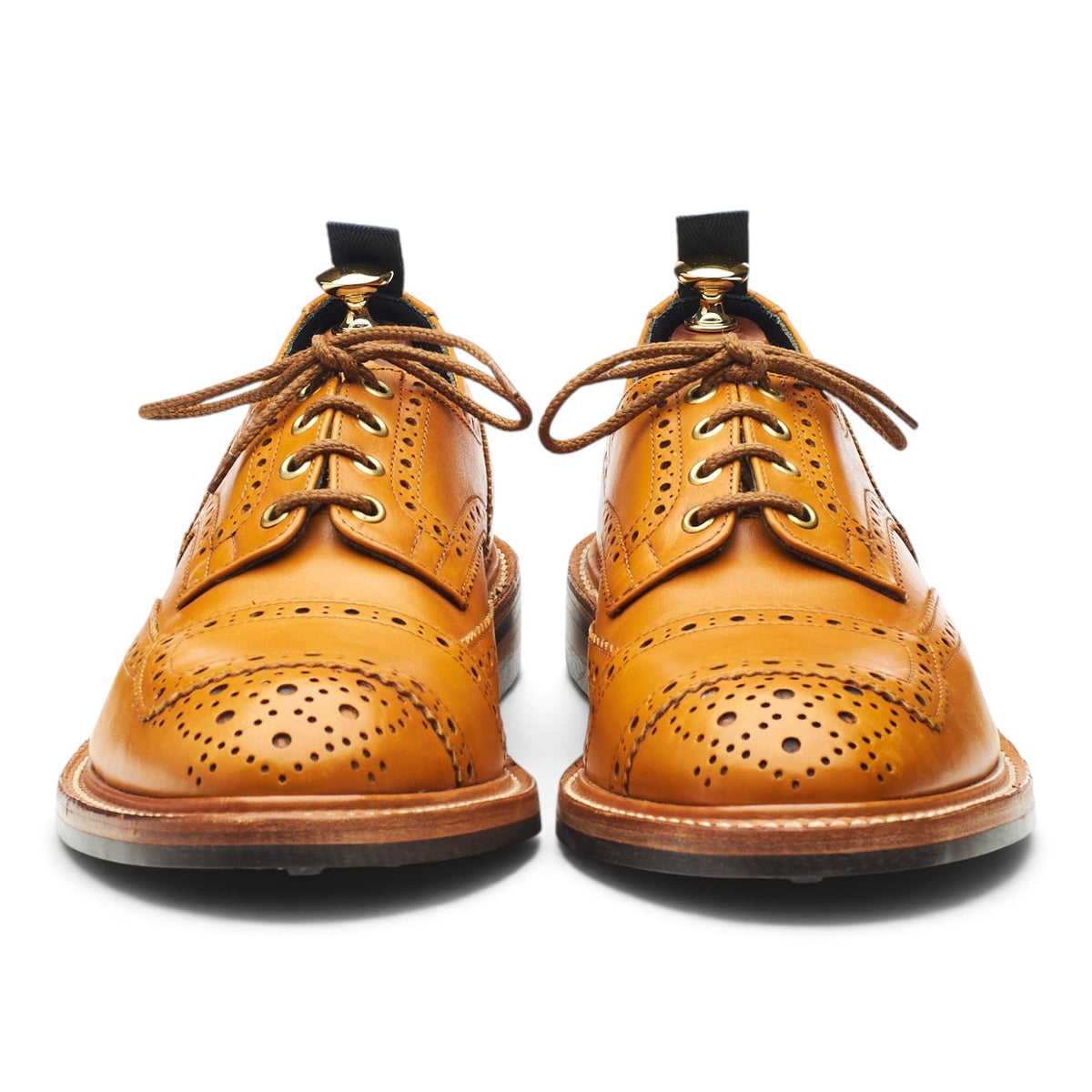 'Francis' Tan Brown Leather Derby Brogues UK 10