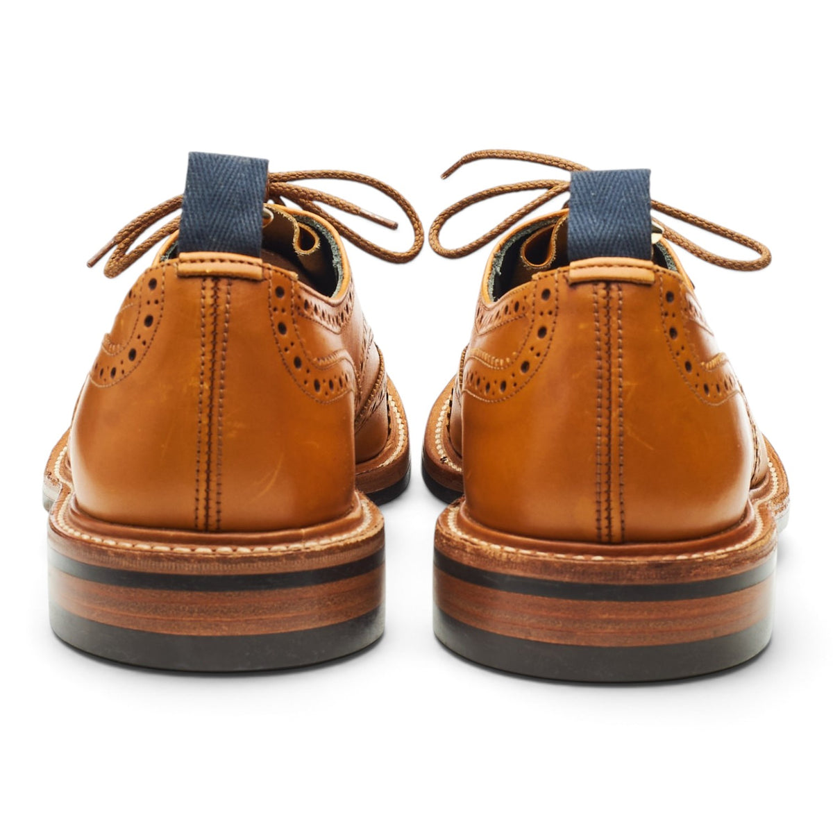 'Francis' Tan Brown Leather Derby Brogues UK 10