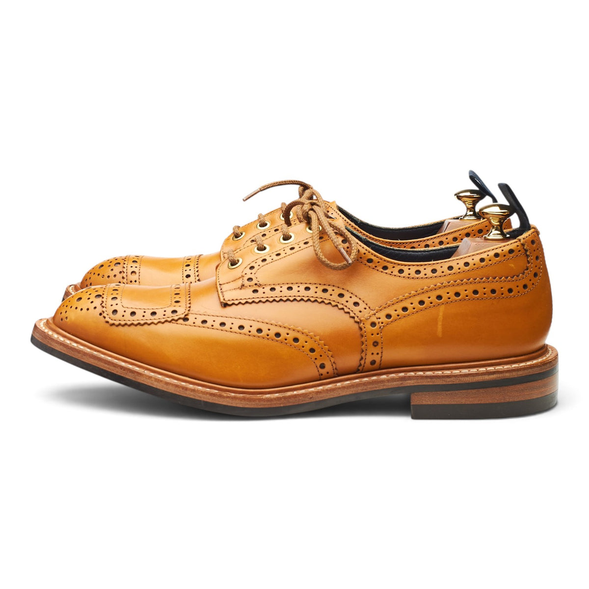 'Francis' Tan Brown Leather Derby Brogues UK 10