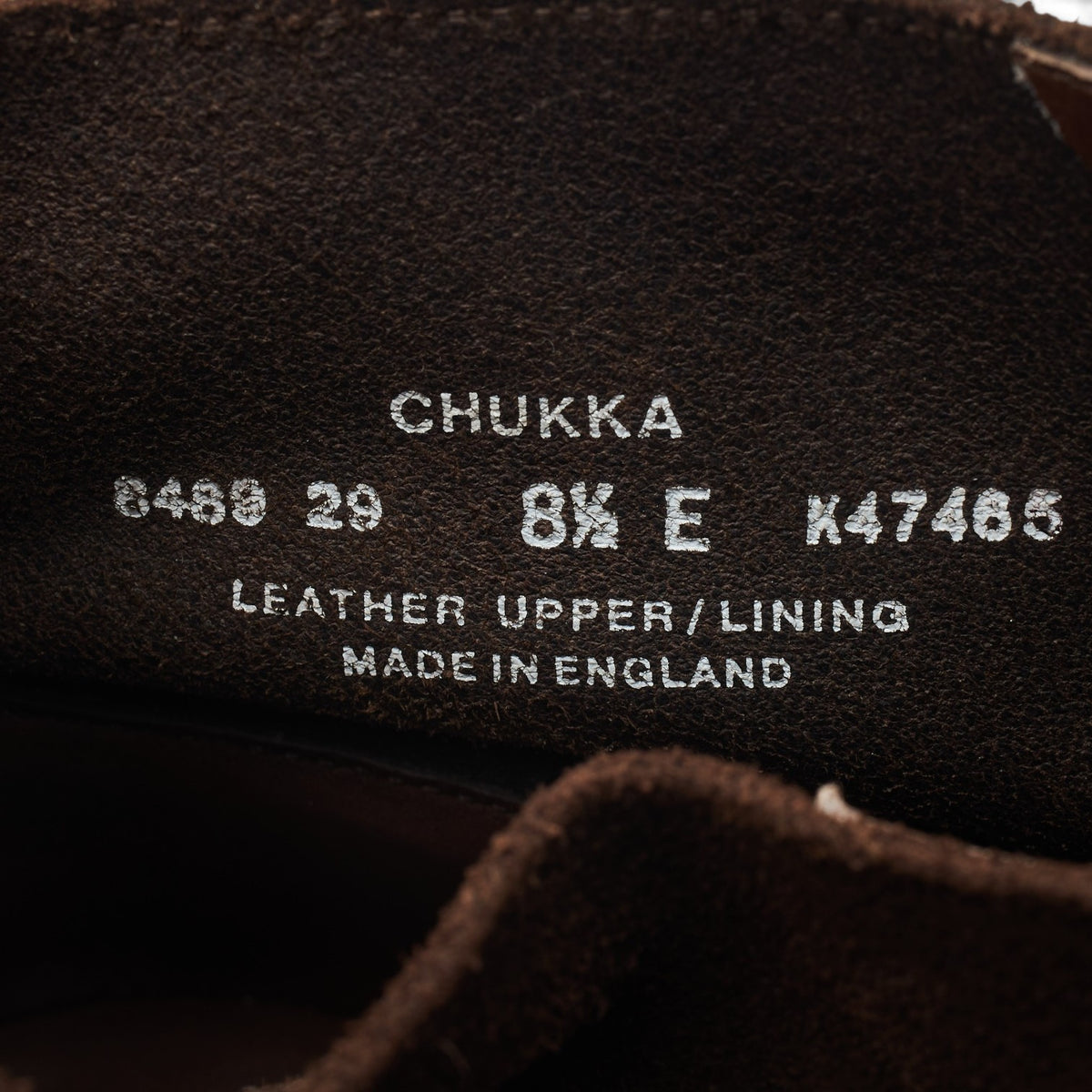 'Chukka' Dark Brown Suede Unlined Chukka Boots UK 8.5 E