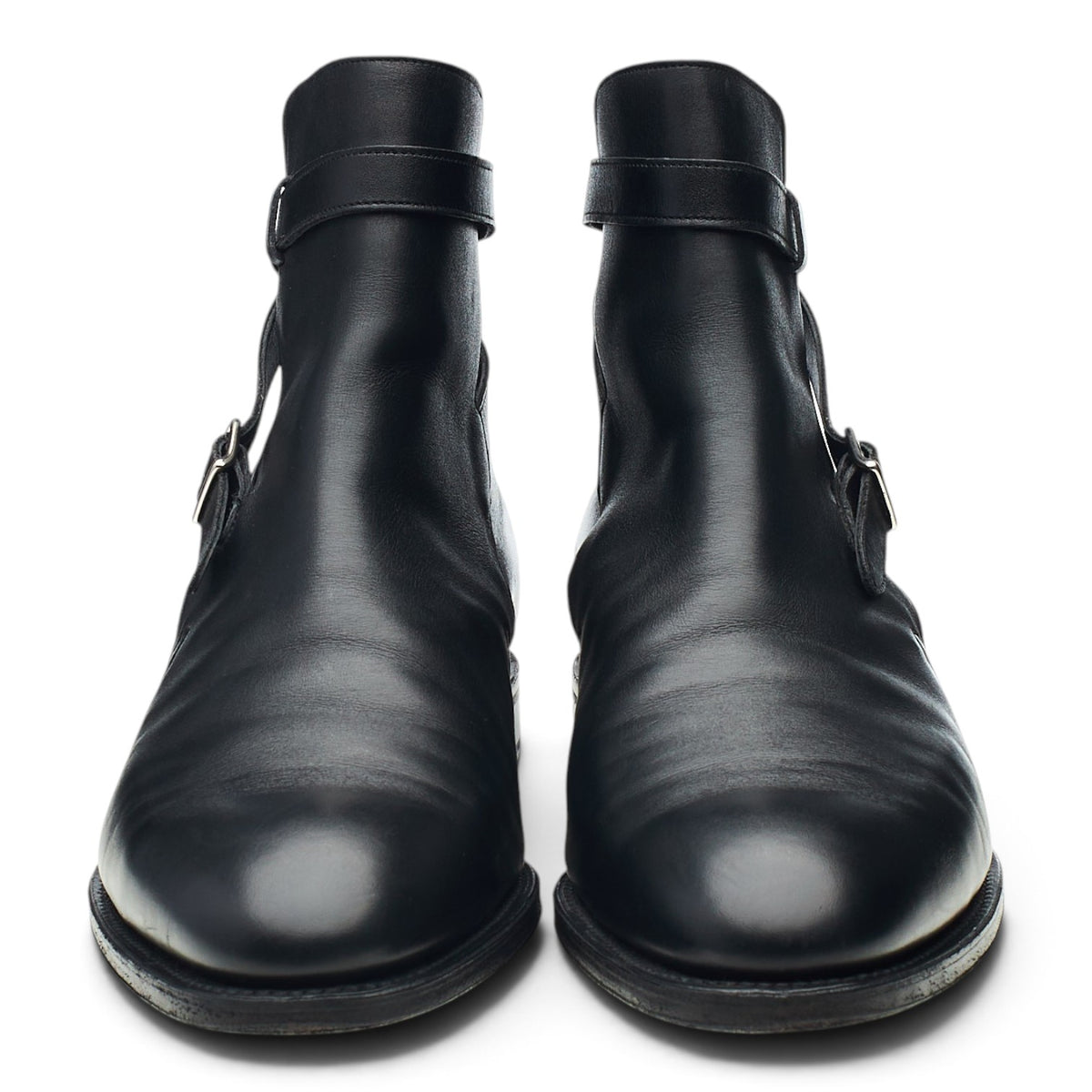 'Abbot' Black Leather Boots UK 8 E