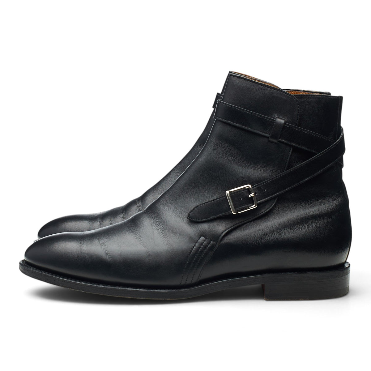 'Abbot' Black Leather Boots UK 8 E
