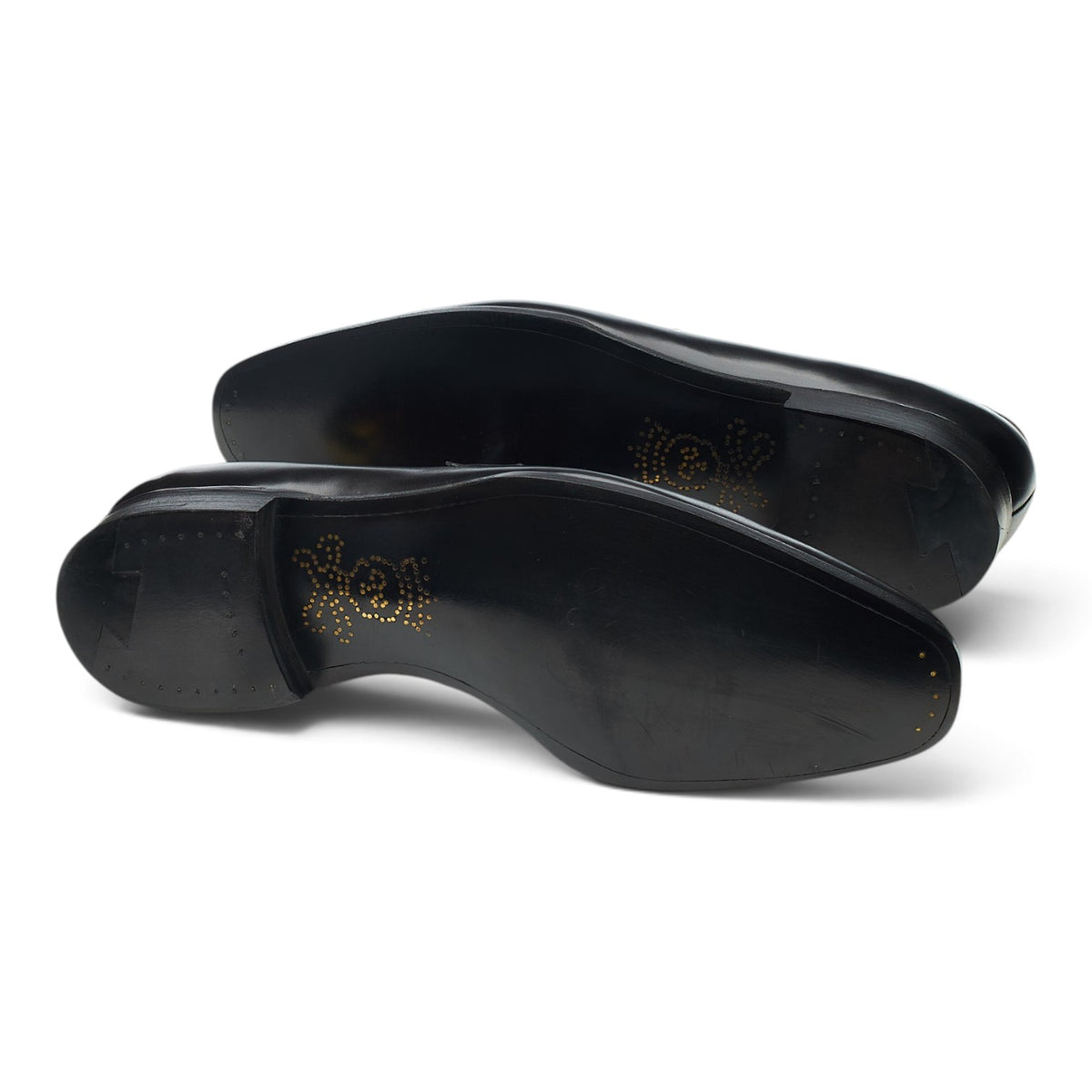'Wolfe' Black Leather Bit Loafers UK 9.5