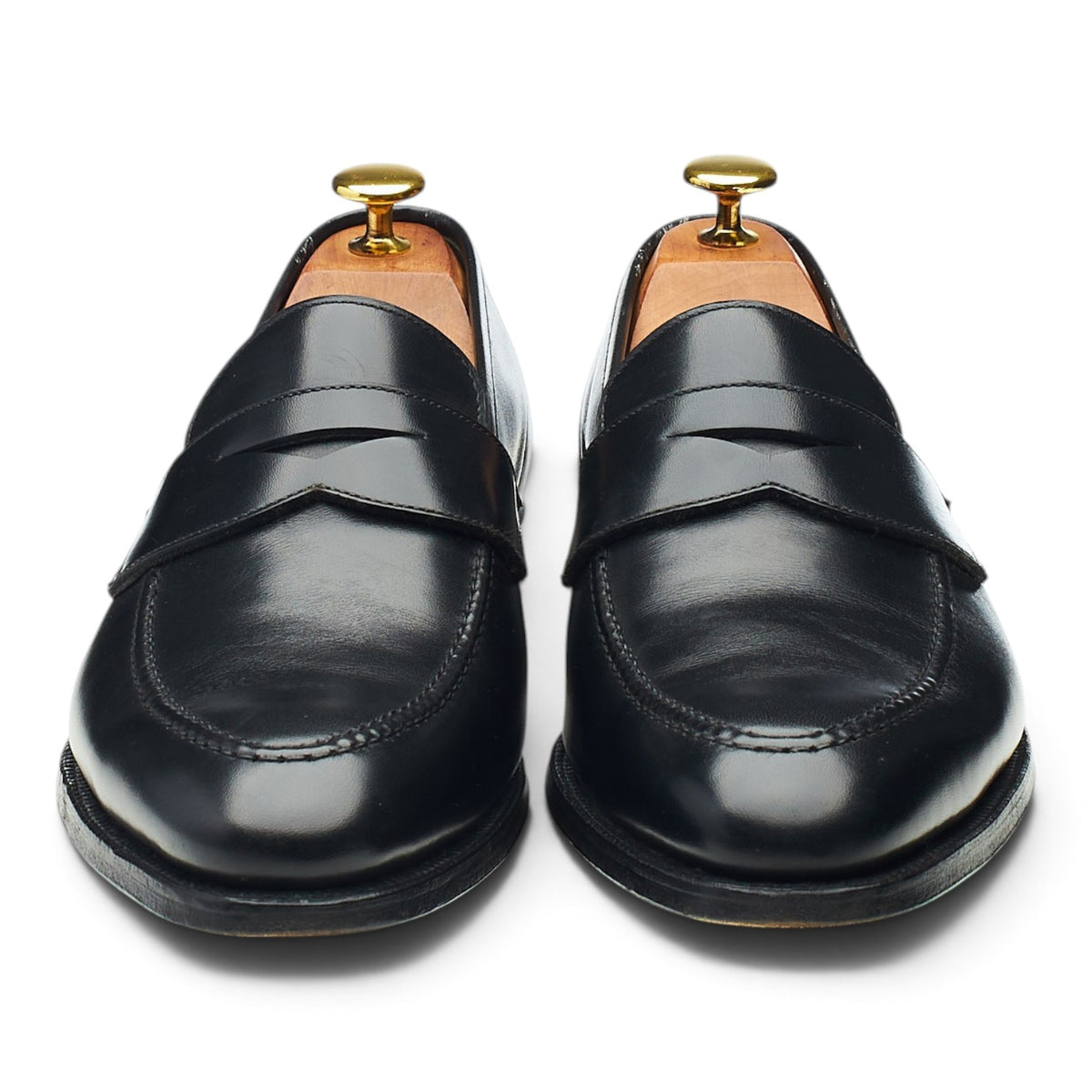 'Teign' Black Leather Loafers UK 8 E