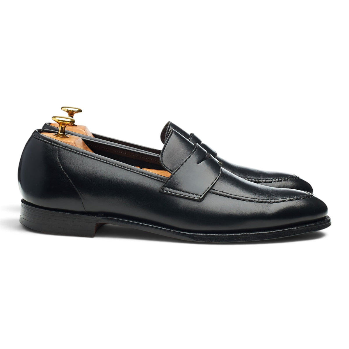 'Teign' Black Leather Loafers UK 8 E
