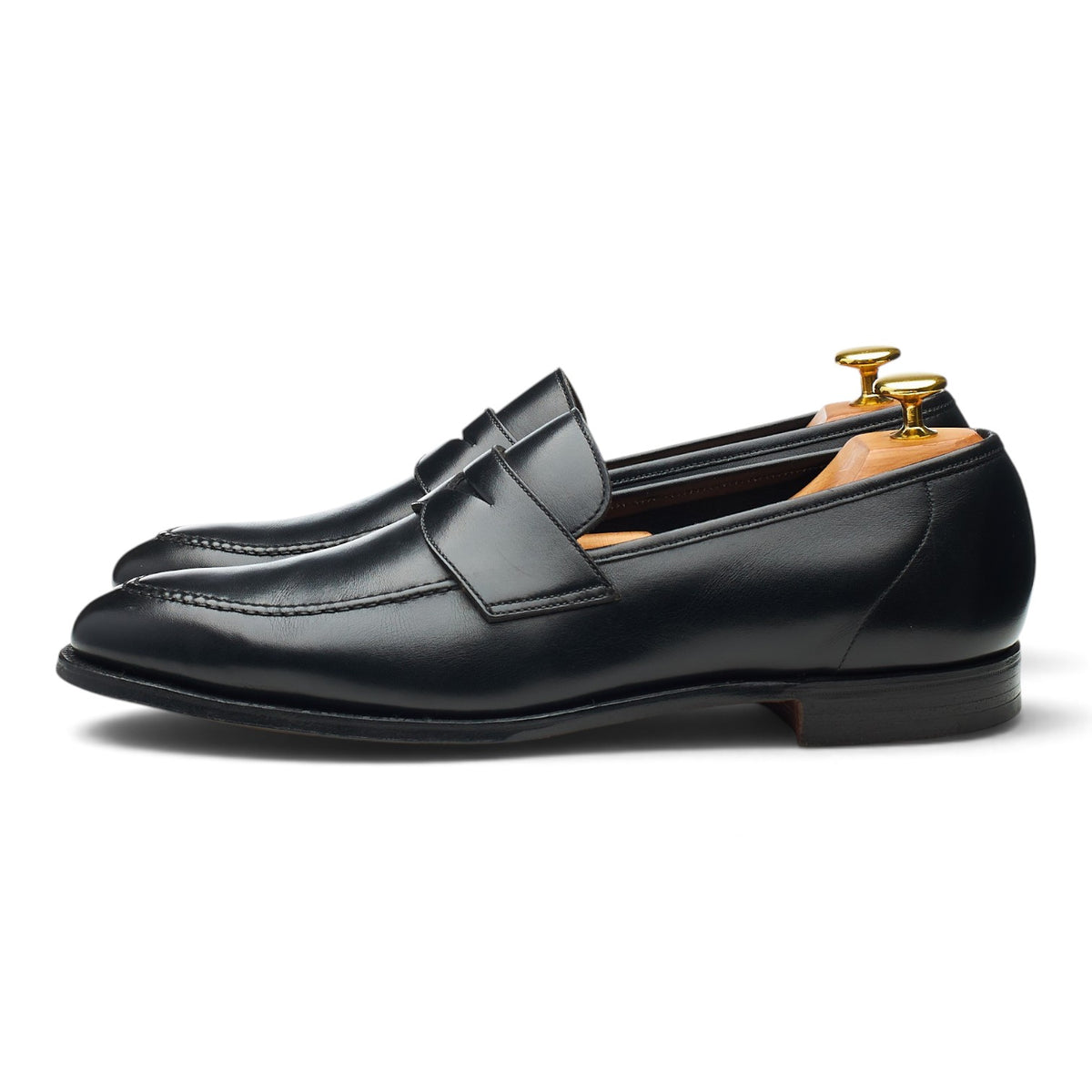 'Teign' Black Leather Loafers UK 8 E