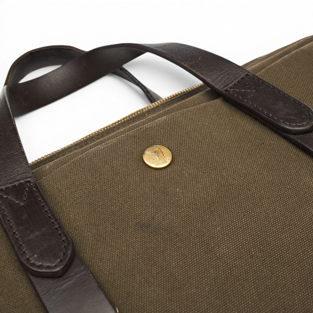 'M/S Endeavour' Brown Canvas Briefcase
