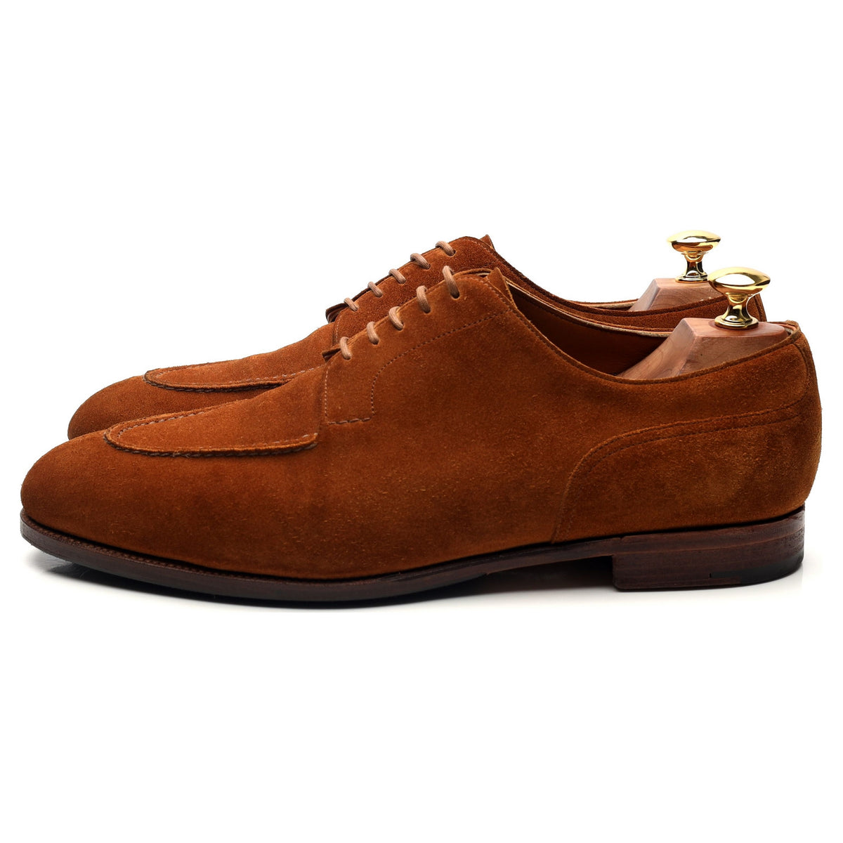 &#39;Dover&#39; Tan Brown Suede Split Toe Derby UK 9 F