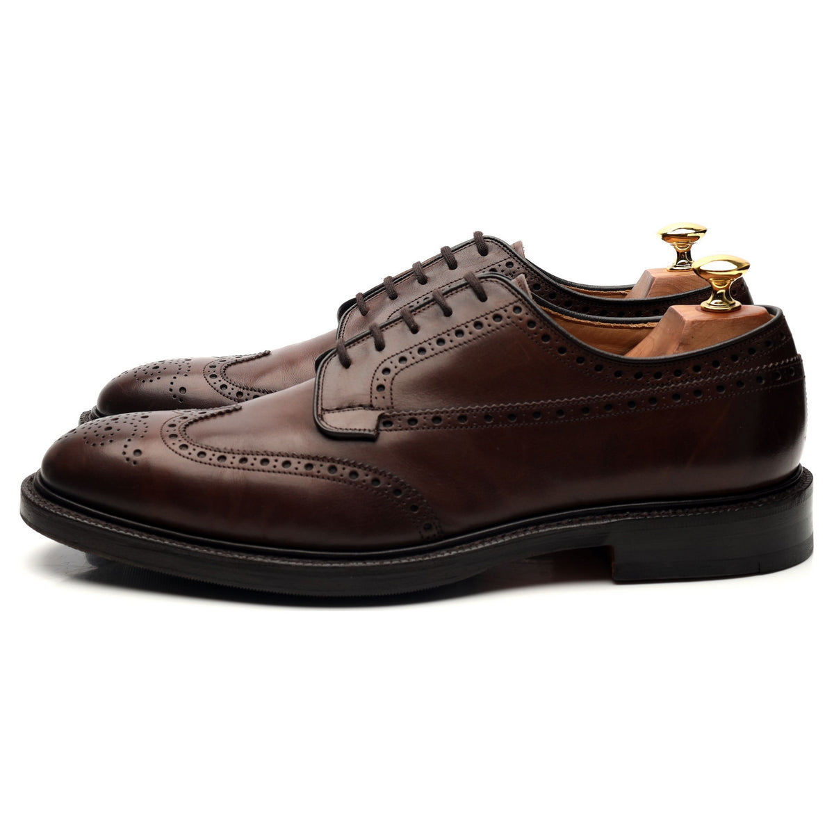 &#39;Grafton&#39; Dark Brown Leather Derby Brogues UK 9.5 F