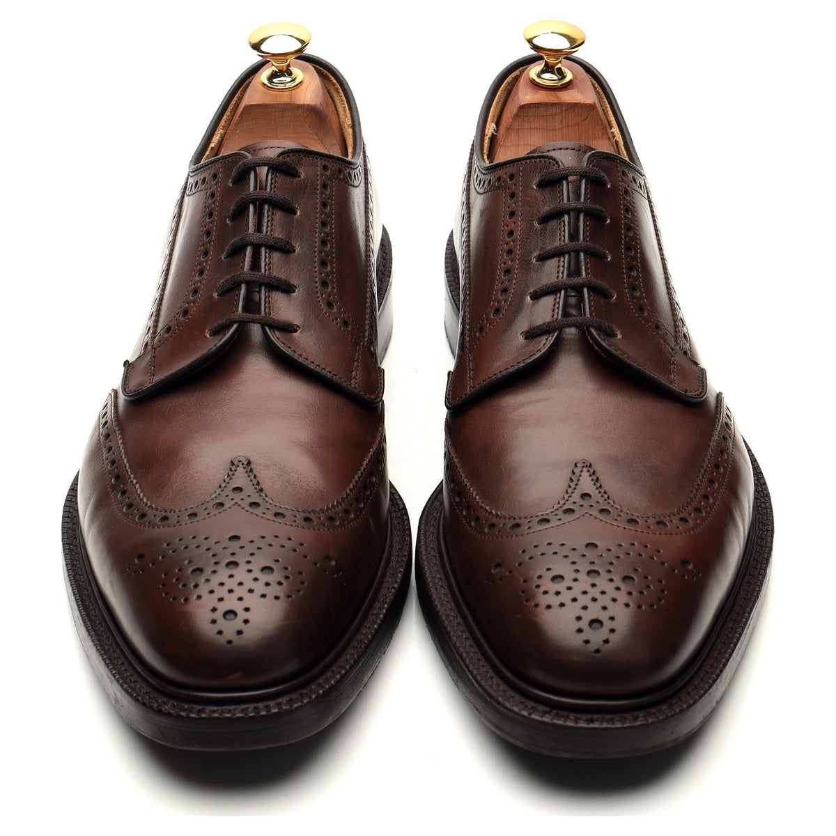 &#39;Grafton&#39; Dark Brown Leather Derby Brogues UK 9.5 F