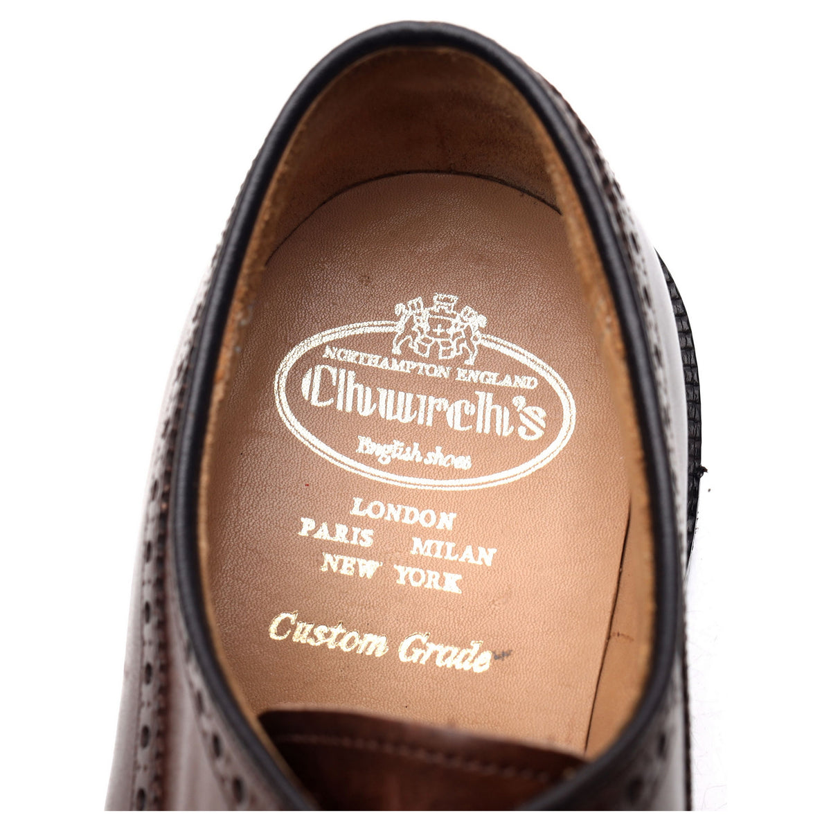 &#39;Grafton&#39; Dark Brown Leather Derby Brogues UK 9.5 F