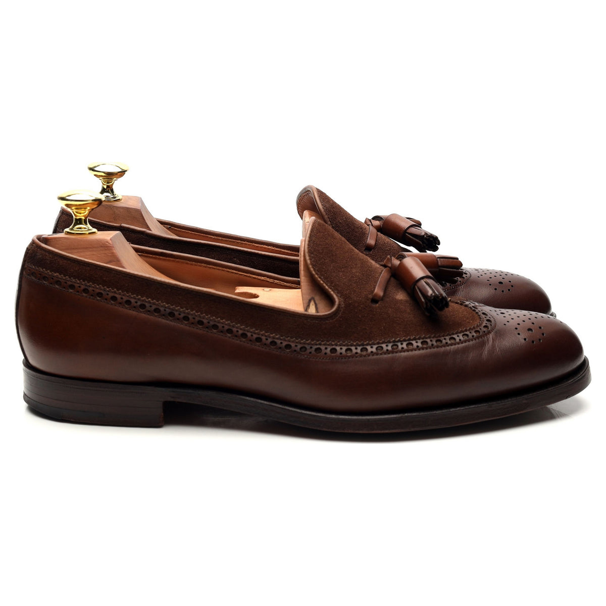 &#39;Chester&#39; Brown Leather Tassel Loafers UK 7.5 E