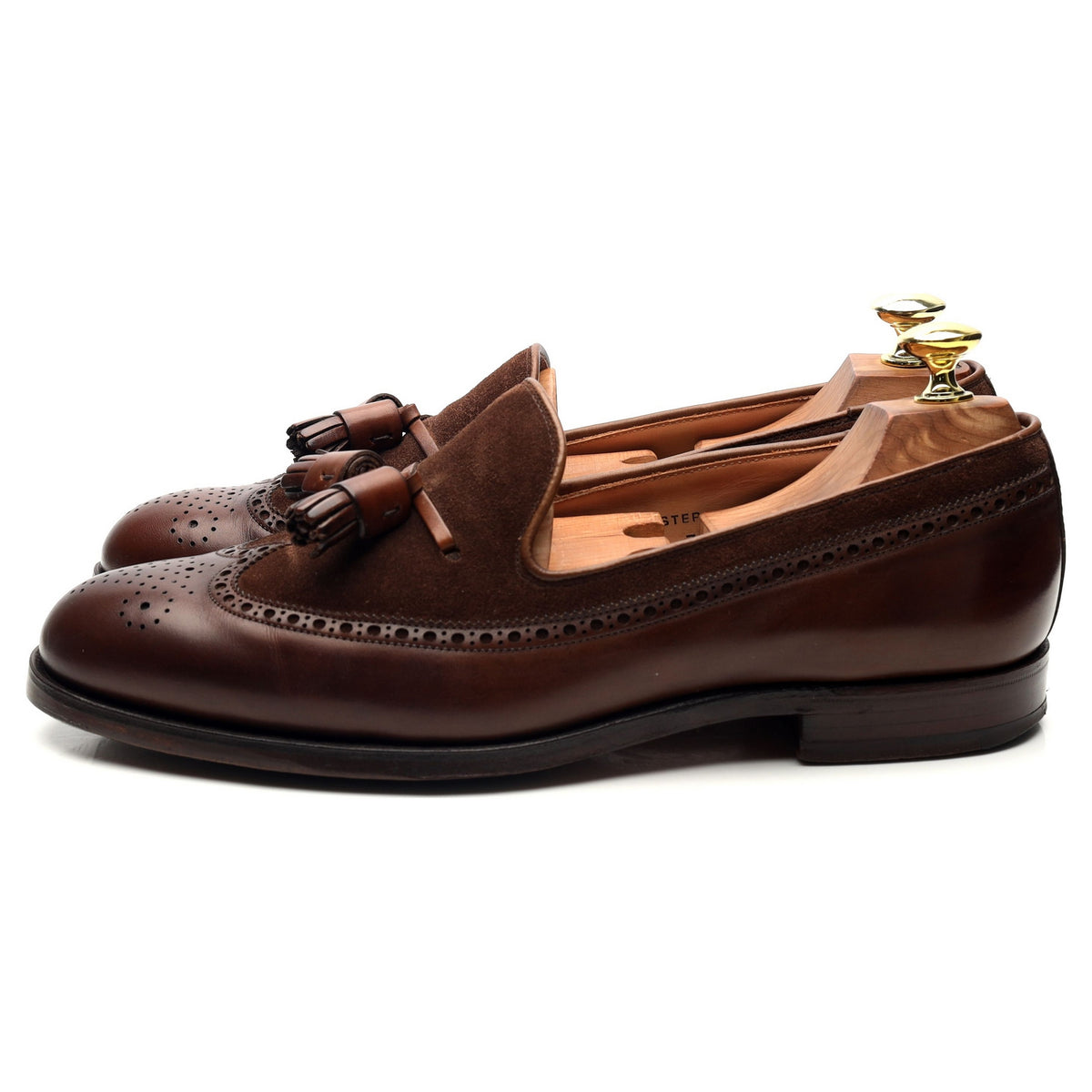 &#39;Chester&#39; Brown Leather Tassel Loafers UK 7.5 E