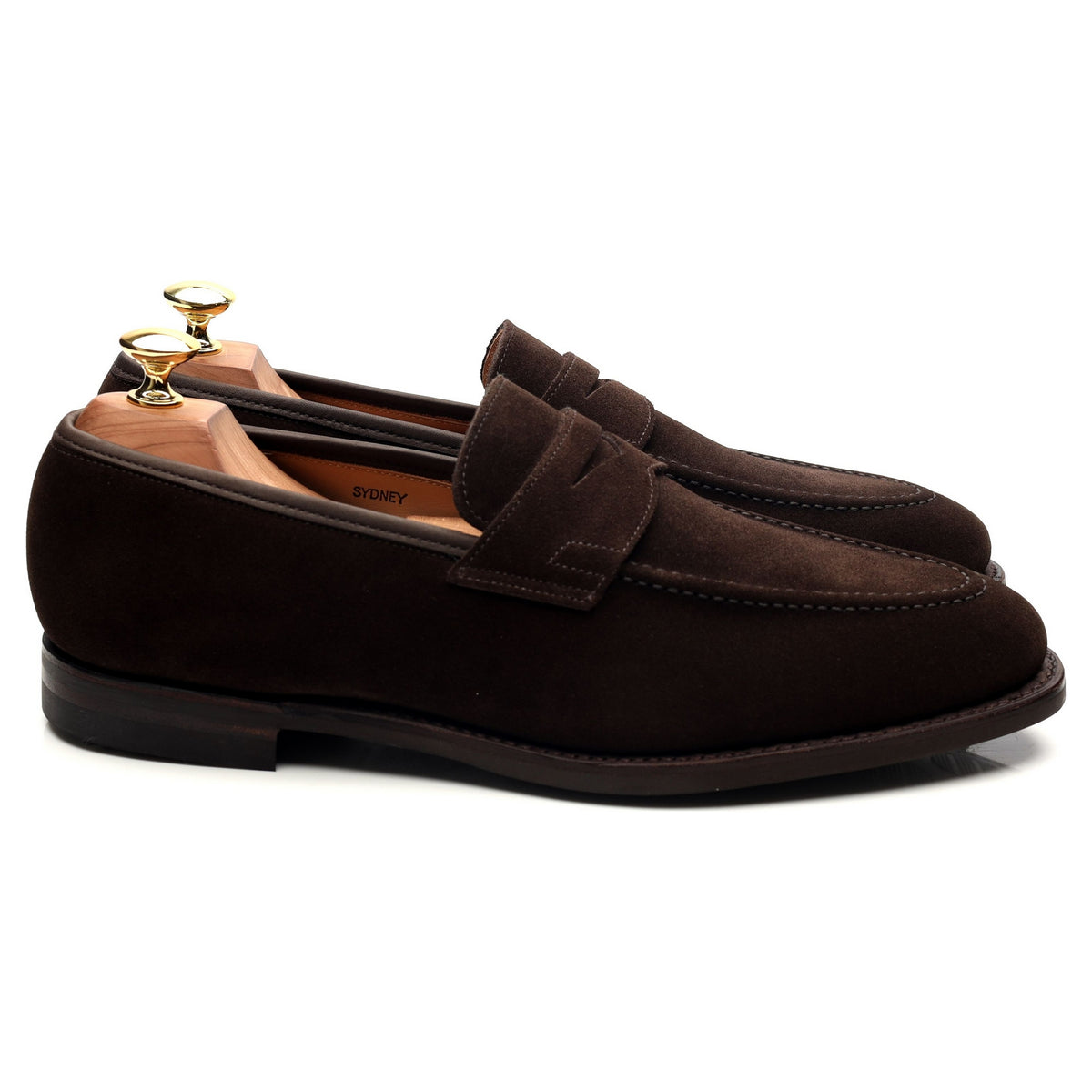 &#39;Sydney&#39; Dark Brown Suede Loafers UK 8 E