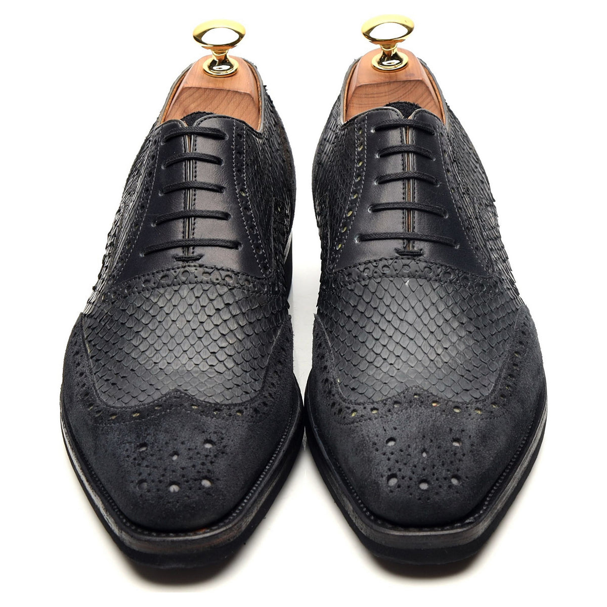 &#39;Vendome&#39; Bi-Material Black Leather Suede Oxford Brogues UK 6 E